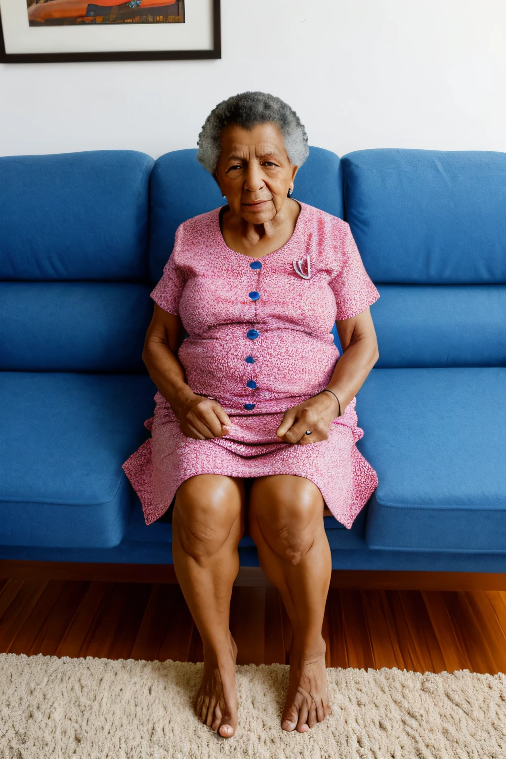 uma encantadora senhora de 90 anos.velha, envelhecida, pele enrrugada, sitting on a couch