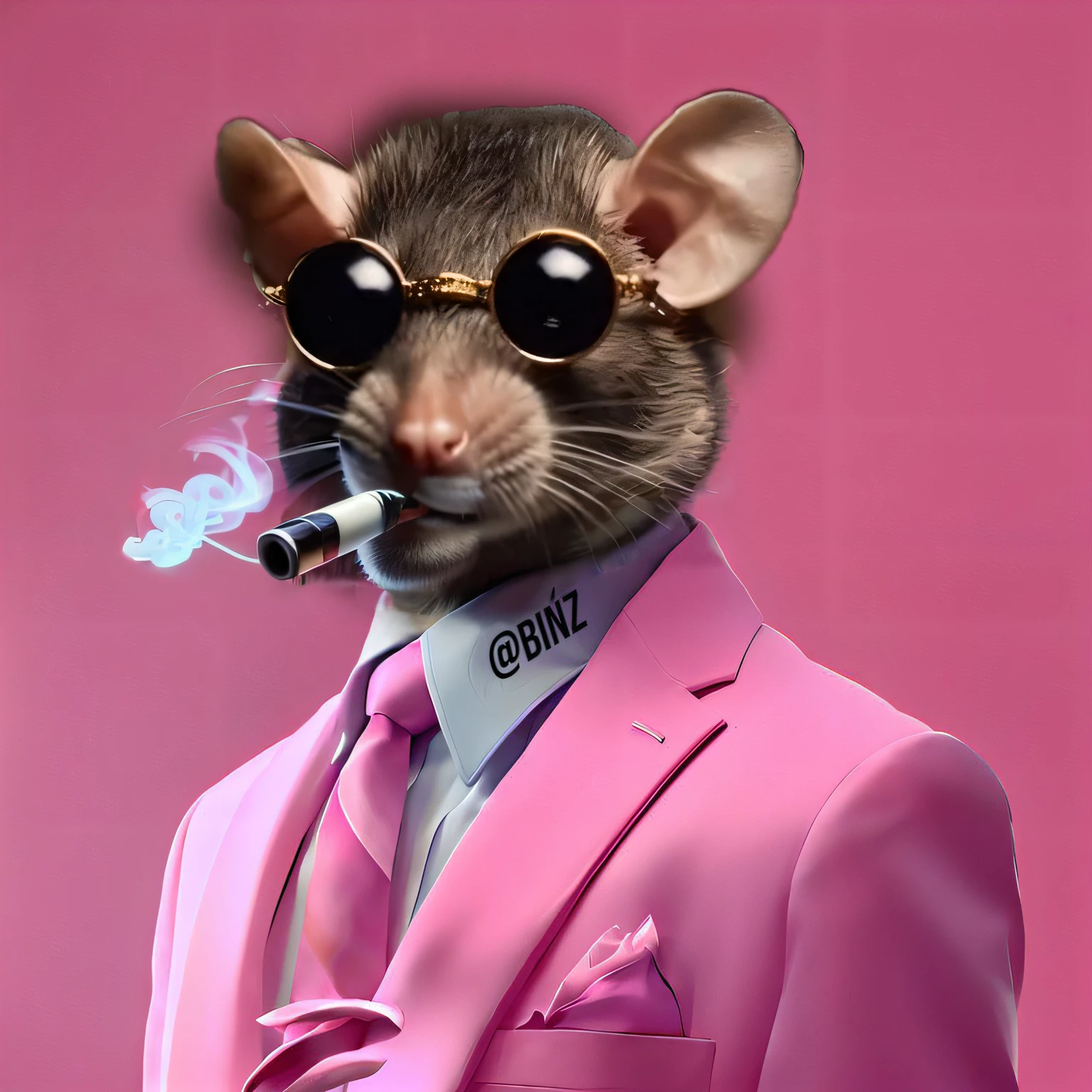 there is a rat in a suit smoking a cigarette, anthropomorphic gangster rat, an anthropomorphic gangster rat, anthropomorphic rat, an anthropomorphic rat, portrait of a rat mad scientist, ratz, bad bunny, portrait of a pink gang, rat man, 3d anthropomorphic rat, anthropomorphic mouse , real