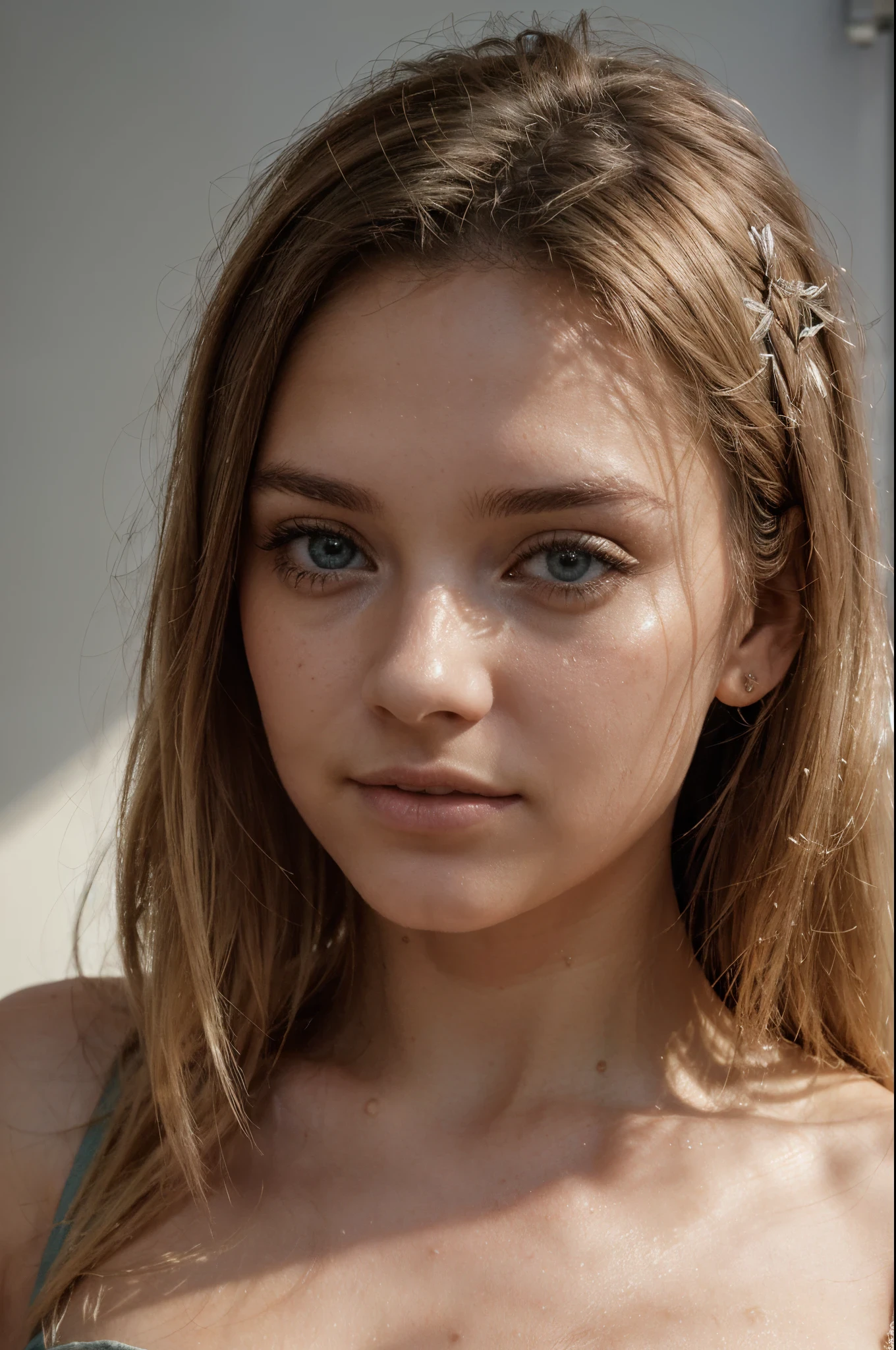 Femme, latine, blonde, 22 ans, en robe de poupée, (texture, cheveux, long, brillance, couleur), (yeux vert scintillante, beaucoup de détaille), (lèvre pulpeuse et épais ,Regarde directement la caméra (Photo Mode portrait, Photographie d’identité, cadre au centre, fille au centre, Vue de dessus: 1.4), Éclairage reflex, réflexe, Ultra-qualité, Netteté, profondeur de champ, grain du film, Nikon Z9, Limpide, pores ultra détaillés de la peau, peau grasse, coup de soleil, Détails oculaires complexes, 8K qualité, Réel.