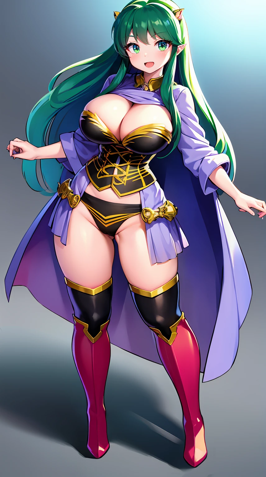 lum. bikini, curvy, huge breast, bimbo,masterpiece, best quality,, corset, breastplate,lum, , urusei yatsura, cloak, pants, pullover kimono,martial pov,, pantyhose, sharpteeth, standing,smile, matial art,, full body, boots , , pullover,martial pov,god rays, ray tracing, sparkle, cinematic lighting, UHD, retina, masterpiece, ccurate, anatomically correct, textured skin, super detail, high details, high quality, award winning, best quality, highres, 1080P, HD, 4K, thunder aura, light aura, sharpteeth,, super powers, full body, standing, tunic,woman-medieval-clothes, fangs, smile, green hair,, teeth, big breast, long hair, sharpteeth, huge breast, curvy