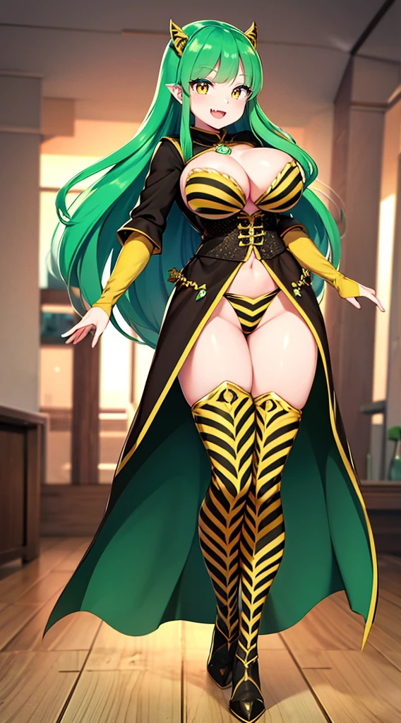 lum. bikini, curvy, huge breast, bimbo,masterpiece, best quality,, corset, breastplate,lum, , urusei yatsura, cloak, pants, pullover kimono,martial pov,, pantyhose, sharpteeth, standing,smile, matial art,, full body, boots , pant, medium breast, pants, pullover,martial pov,god rays, ray tracing, sparkle, cinematic lighting, UHD, retina, masterpiece, ccurate, anatomically correct, textured skin, super detail, high details, high quality, award winning, best quality, highres, 1080P, HD, 4K, thunder aura, light aura, sharpteeth,, super powers, full body, standing, tunic,woman-medieval-clothes, fangs, smile, green hair,, teeth, big breast, long hair, sharpteeth, huge breast, curvy, yellow eyes, sharpteeth,