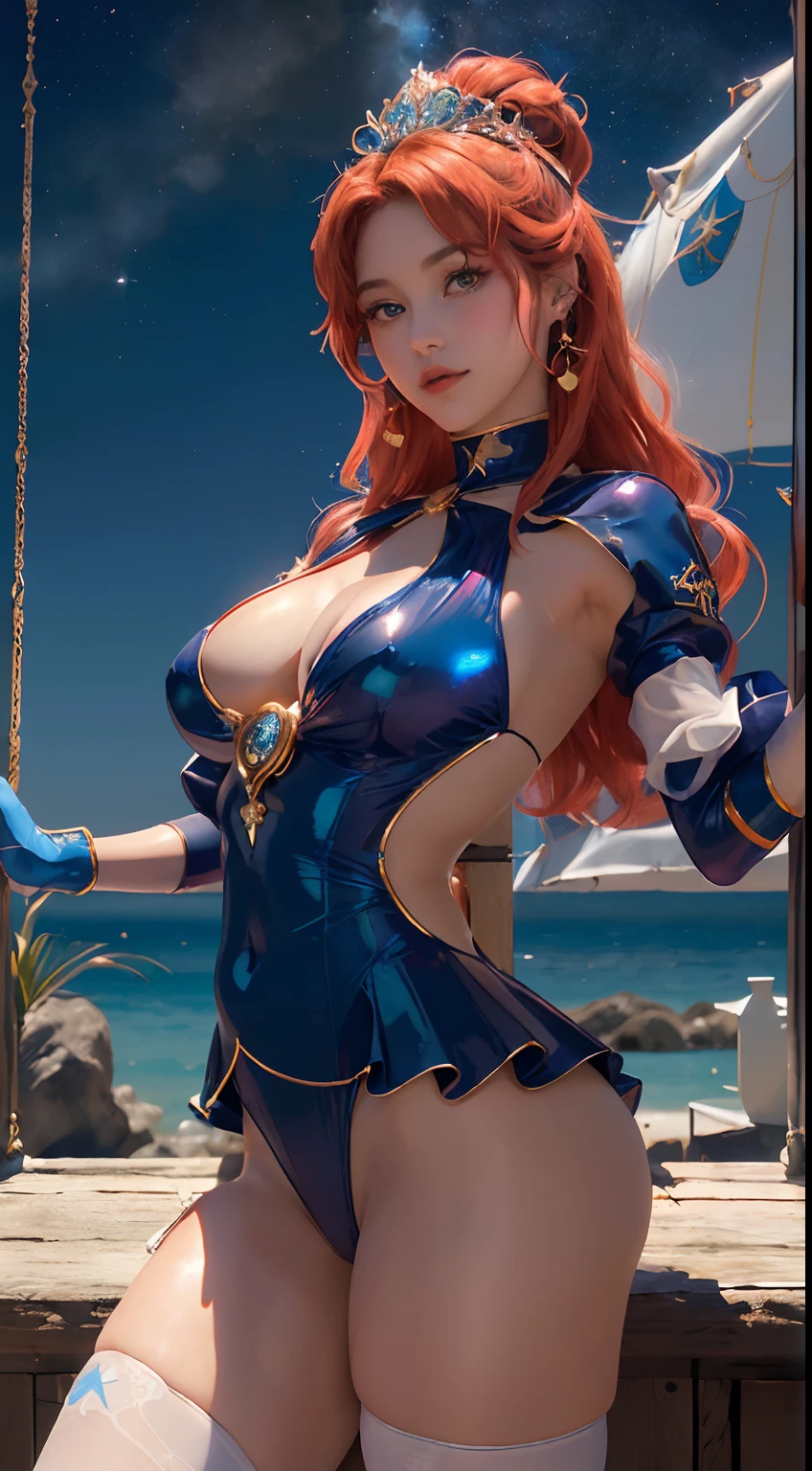 obra maestra、Ful:1.3、stands、8k、..3D、realista、Ultra Micro Photography、highest qualityr、Fondos de pantalla con detalles extremos CG Unity 8k、desdeabajo、Detalles intrincados、dynamicposes:1.2,(1 mujer)、28 years old、(Sailor Luna:1.6 Super Bishoujo Senshi Sailor Luna Mer1、Meishaonv,Tiarra、Marinero Senshi Uniforme Marinero:1.5、sailormoon:1.5,Luna eterna de Sailor)、(Incredibly long blonde double shiny tail:1.4、Delgada y muy larga recta doble cola rubia, bollos de pelo、Red round hair ornament in a hair bun)、((Uniforme Sailor Senshi:1.4、Color azul metalizado.,Color marinero en azul metalizado,Pregate Ultra Mini Blue Metallic Skirt:1.5、escote sexy,Lazo rojo muy grande en el pecho,,long white latex gloves,Guantes rojos en los codos、Brazos desnudos,Lujosa tiara dorada en la frente、耳Nipple Ring,Luxurious decoration of golden jewelry、Gold Line,SEXY High Leg Cut Out Swimsuit,lazo rojo muy largo y grande en las nalgas,,))、Very thin and tight white holographic leather with high gloss、Latex SEXY High Cut High Leg High Cut Swimsuit Shiny White That Shines Like Oil,Los pantalones son visibles:1.2,Pose de modelo sexy:1.2、enormes alas blancas en la espalda(Detalles de la cara:1.5、ojos azules、Beautiful expression、ojos hermosos、Contorno del iris, Ojos con reflejos、labios finos:1.5、Thin and Sharp Pale Eyebrows,、long eyeslashes、Double tabs、delgado, delgado y musculoso,,,a small face、pecho alto y grande、grande,muslo grueso,proporciones perfectas、pechos grandes cintura delgada、Poro visible、sonrisa seductora、Mano perfecta:1.5、Octane representation、highly dramatic picture、(Divinidad lunar,cosmic background、Rayos de luz de luna、una luna、Dynamic backgrounds、Exquisite lighting and shadow、Ungle dinámico、Antecedentes detallados),Luz natural fuerte、Luces del sol、DSLR、foco nítido: 1.0、Maximum clarity and sharpness、Mecha Musume,(conejo, bollo doble, de doble cola, flequillo partido, Anillo, jewely, Pendientes, gargantilla, red bow, Guantes blancos, Arboledas de codos, falda azul)