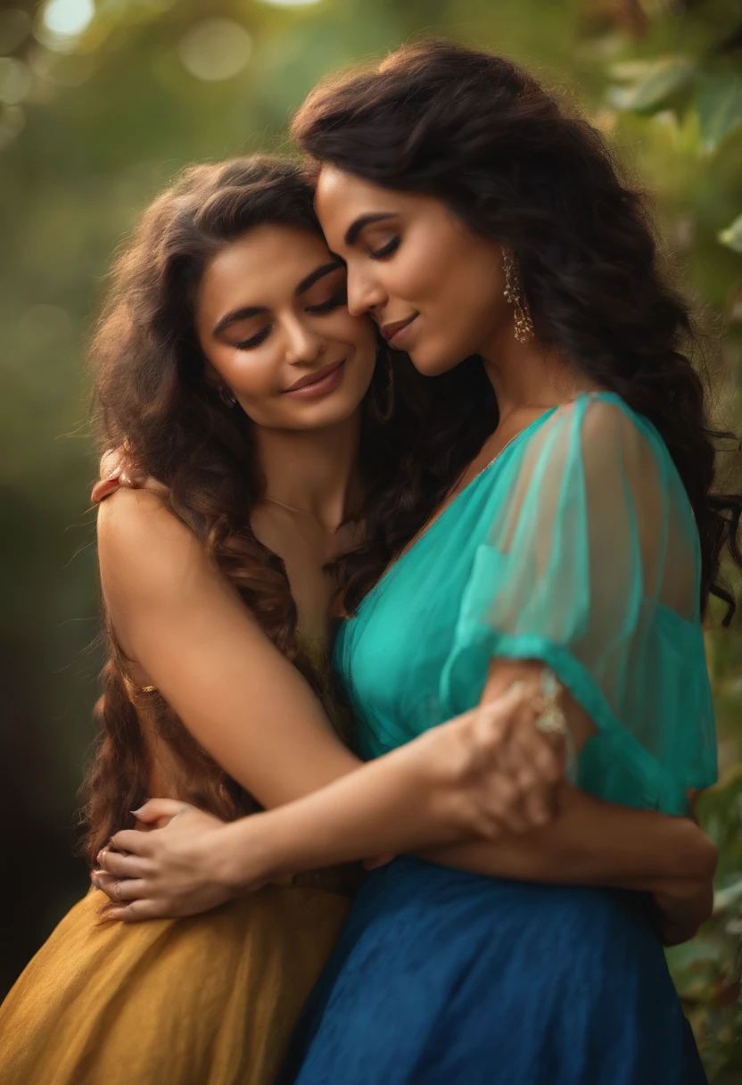 2 lesbian girls embracing