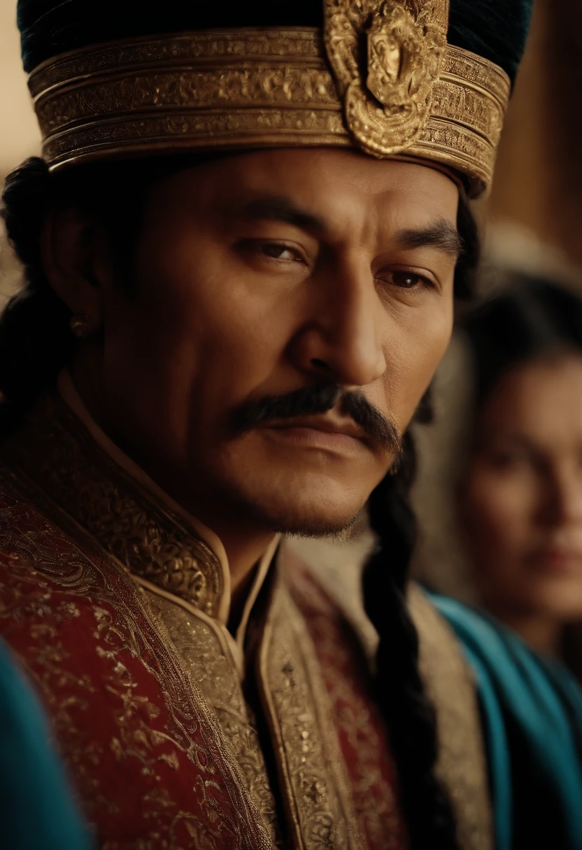 Dschingis Khan sieht geradeaus,He arranged marriages between his daughters and allied kings,and at the same time impose military conditions and obligations