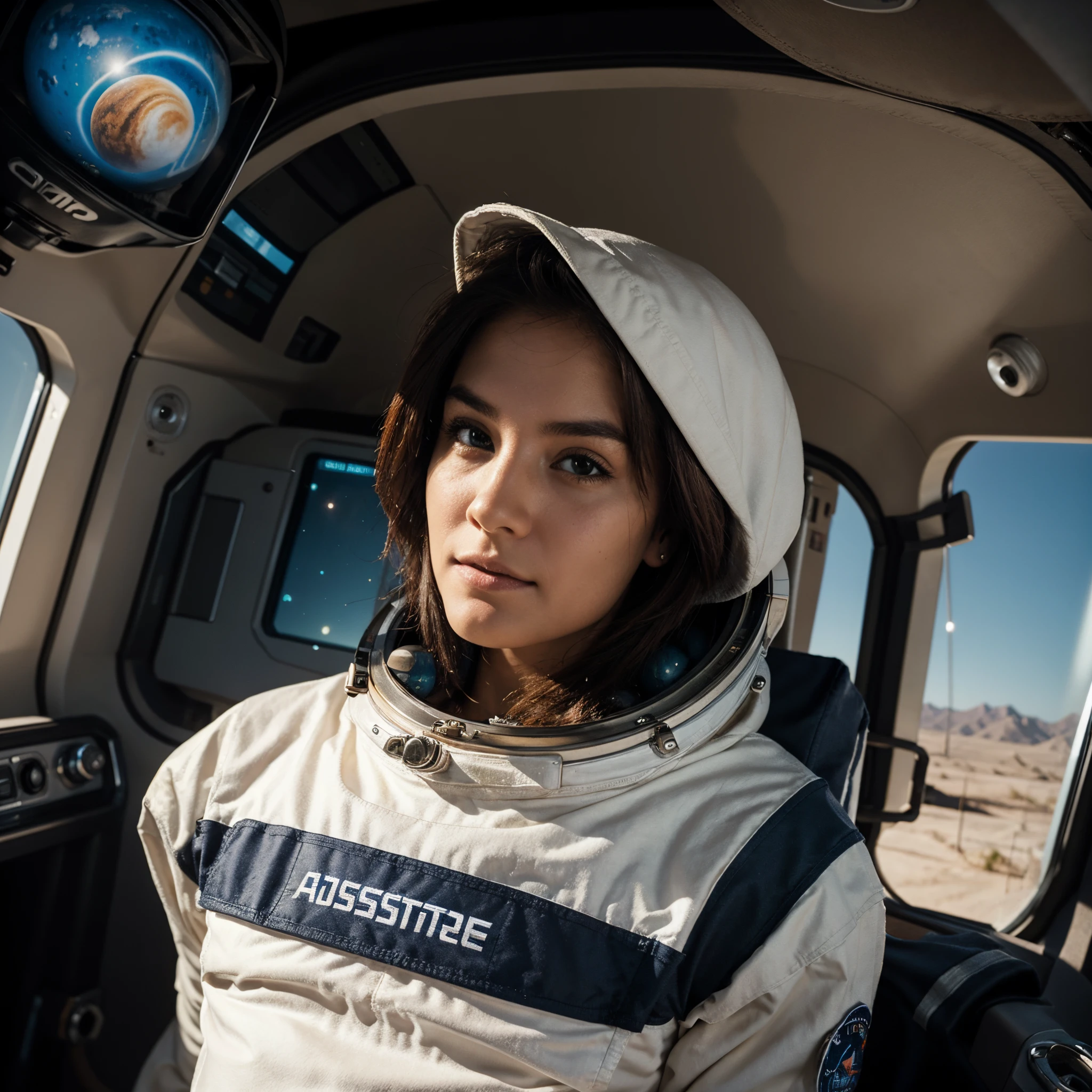 I want a photo for an Instagram post that has an astronaut, coffee, and a planet in it, and it says "Coming soon."