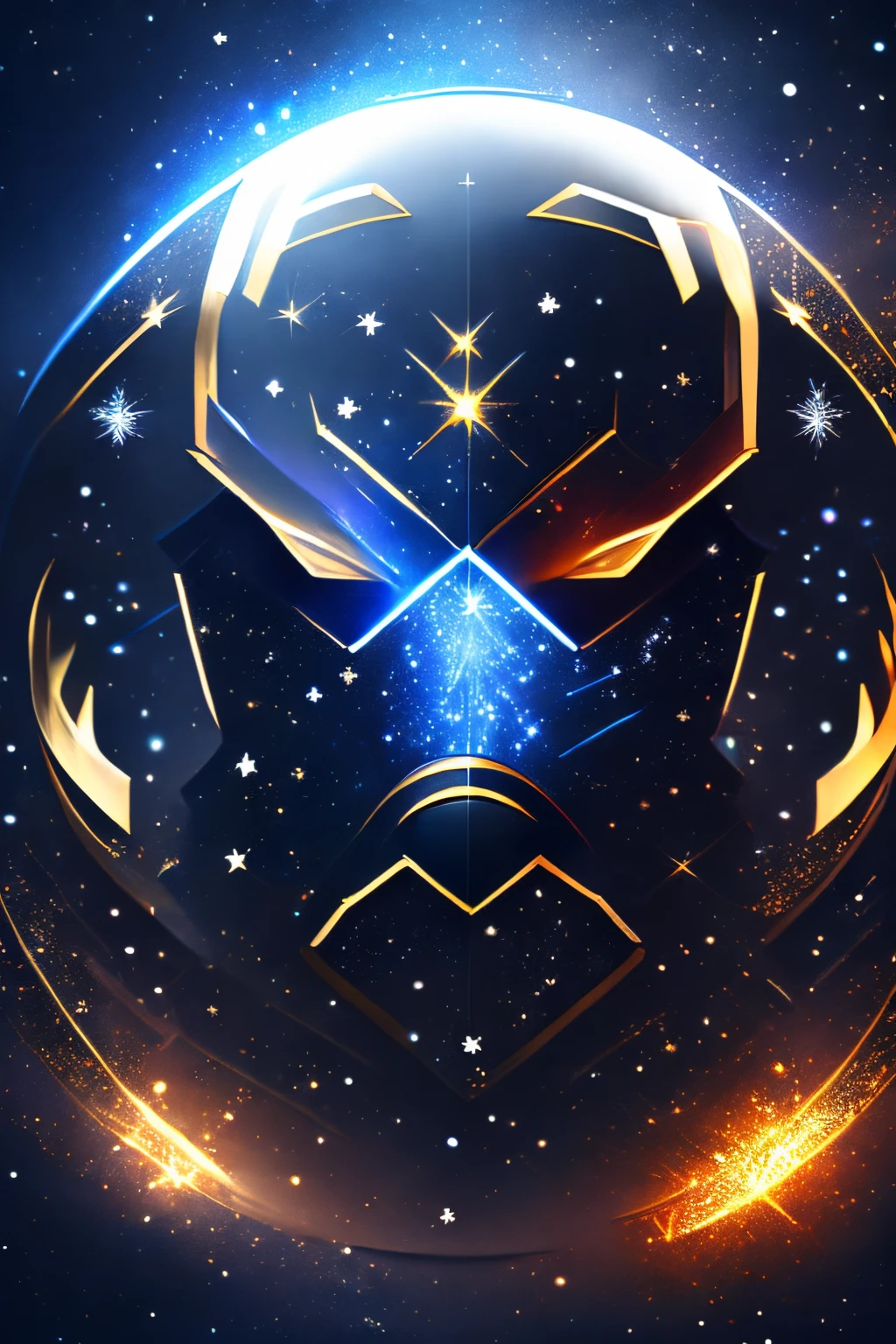 Create a Christmas logo of a celestial titan