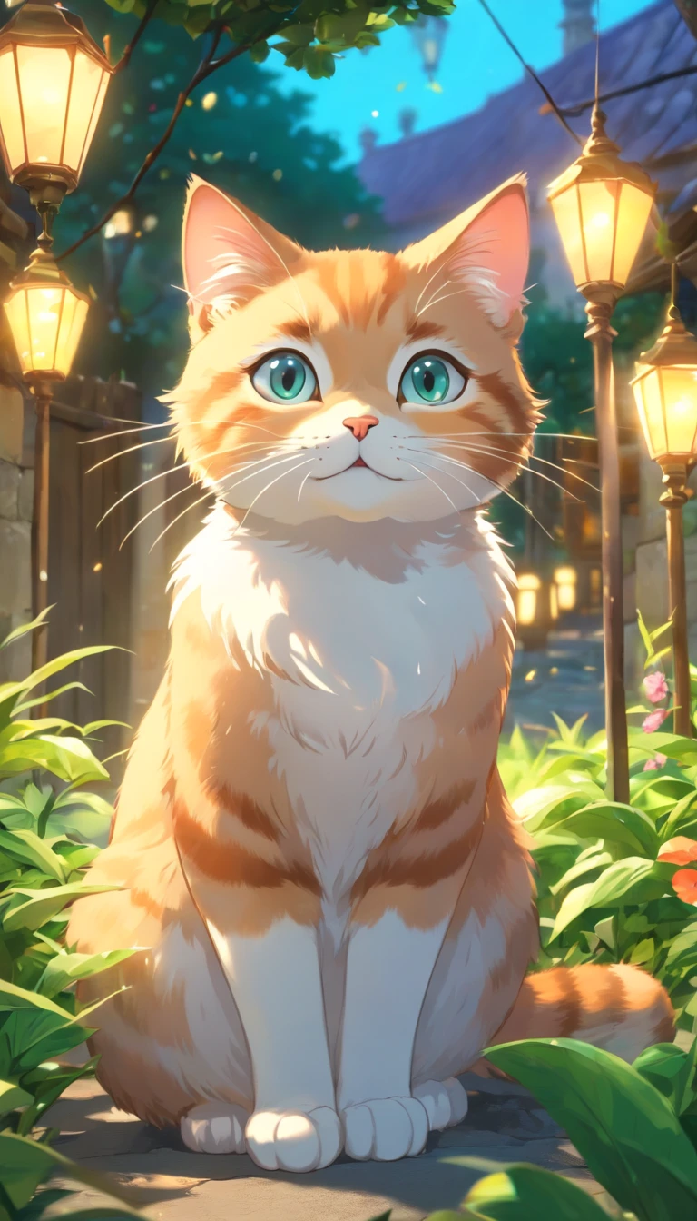 (melhor qualidade,4k,8k,high resolutions,obra prima:1.2),ultra detalhado,(realista,fotorrealista,fotorrealista:1.37),lindo,olhos detalhados,Detailed Lips,altamente detalhado,adolable,Playful cat in a garden,Luzes brilhantes,Luzes brilhantes,magic lighting,Adorable 3D rendering,Lovely artwork,Lovely bright lights,Luzes brilhantes impressionantes,Arte digital bonita,Lovely digital art,adorable cat,gato caprichoso,Luzes brilhantes cativantes,Arte digital brilhante,belas criaturas brilhantes,Adorable whimsical cat,magical scene
