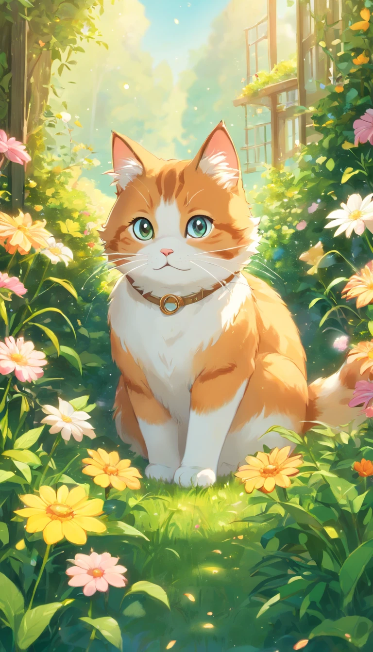 (melhor qualidade,4k,8k,high resolutions,obra prima:1.2),ultra detalhado,(realista,fotorrealista,fotorrealista:1.37),lindo,olhos detalhados,Detailed Lips,altamente detalhado,adolable,Playful cat in a garden,Luzes brilhantes,Luzes brilhantes,magic lighting,Adorable 3D rendering,Lovely artwork,Lovely bright lights,Luzes brilhantes impressionantes,Arte digital bonita,Lovely digital art,adorable cat,gato caprichoso,Luzes brilhantes cativantes,Arte digital brilhante,belas criaturas brilhantes,Adorable whimsical cat,magical scene