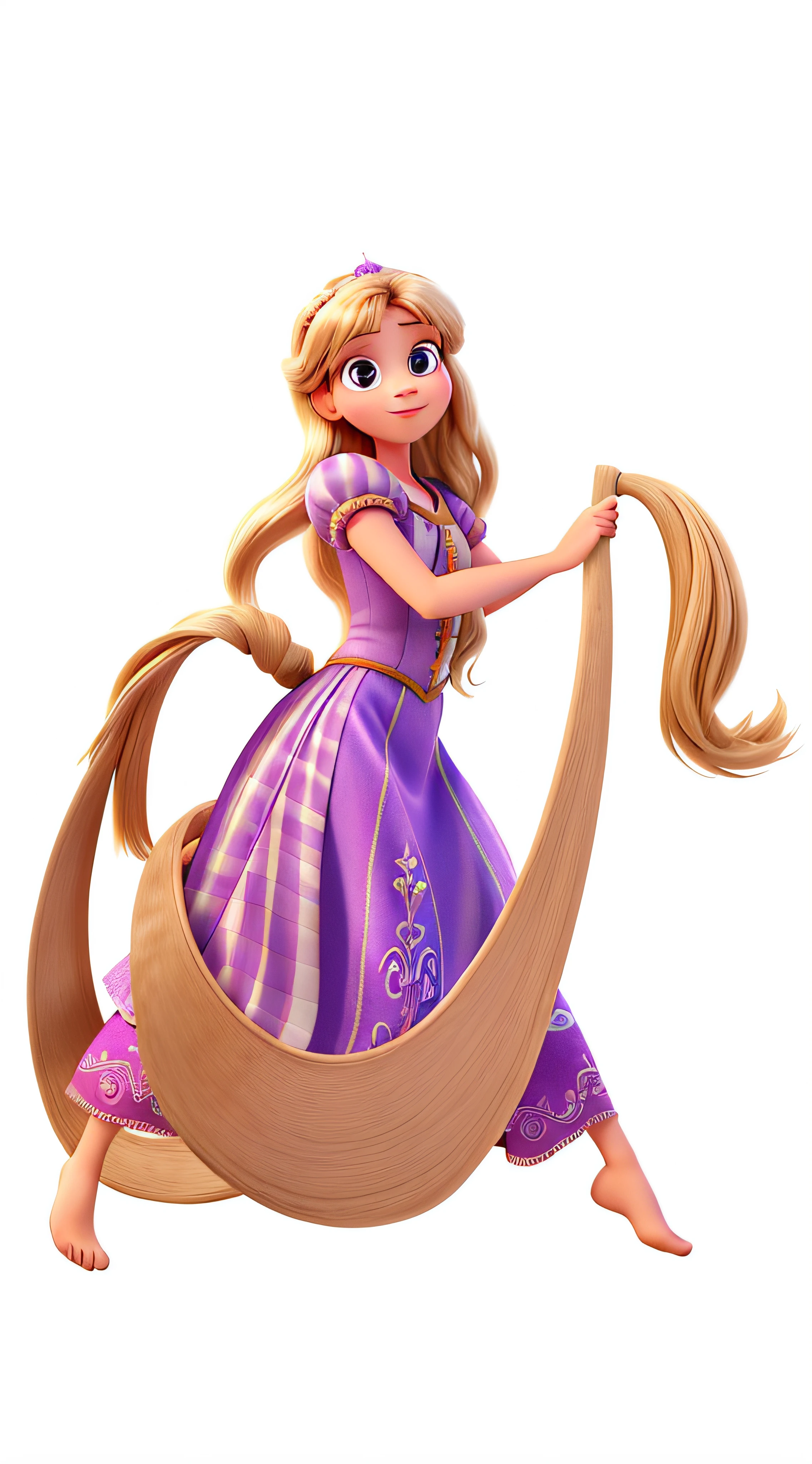 Pixar Style Kid, vestida de repunzel, alta qualidade, melhor qualidade