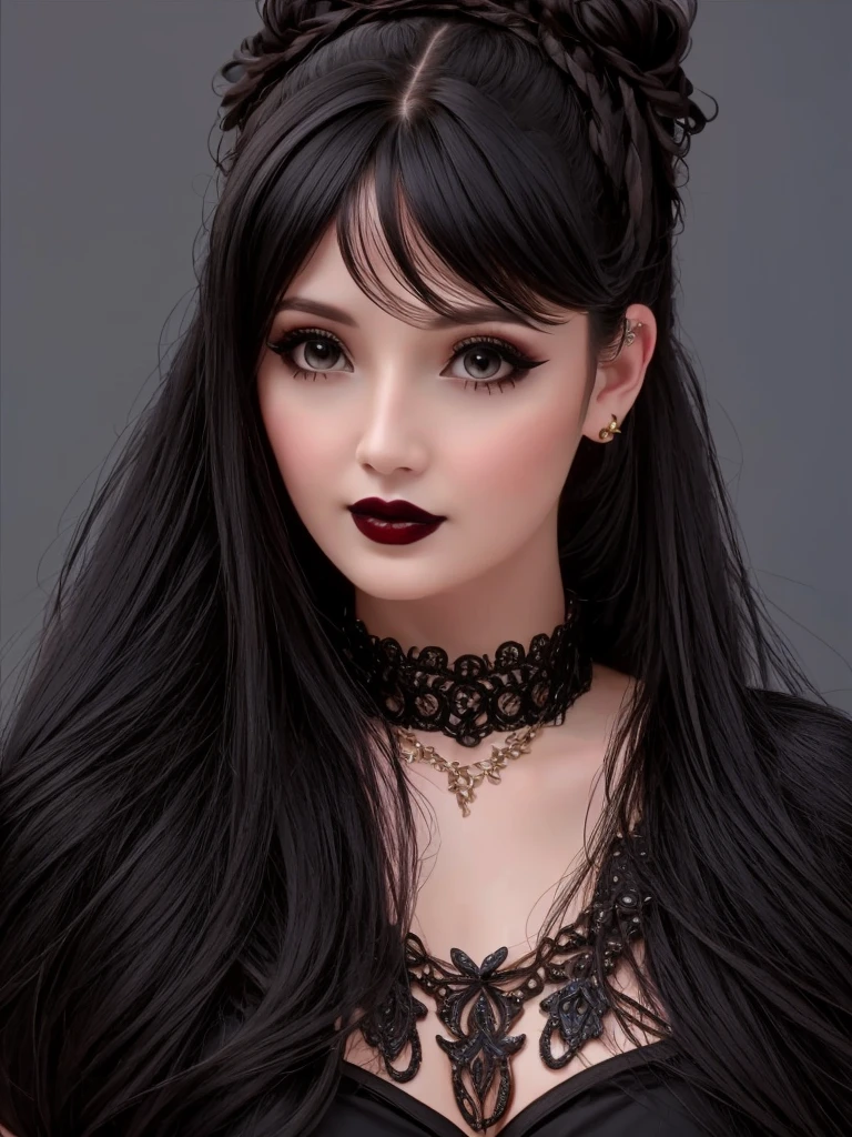 a goth girl, portrait, upper body