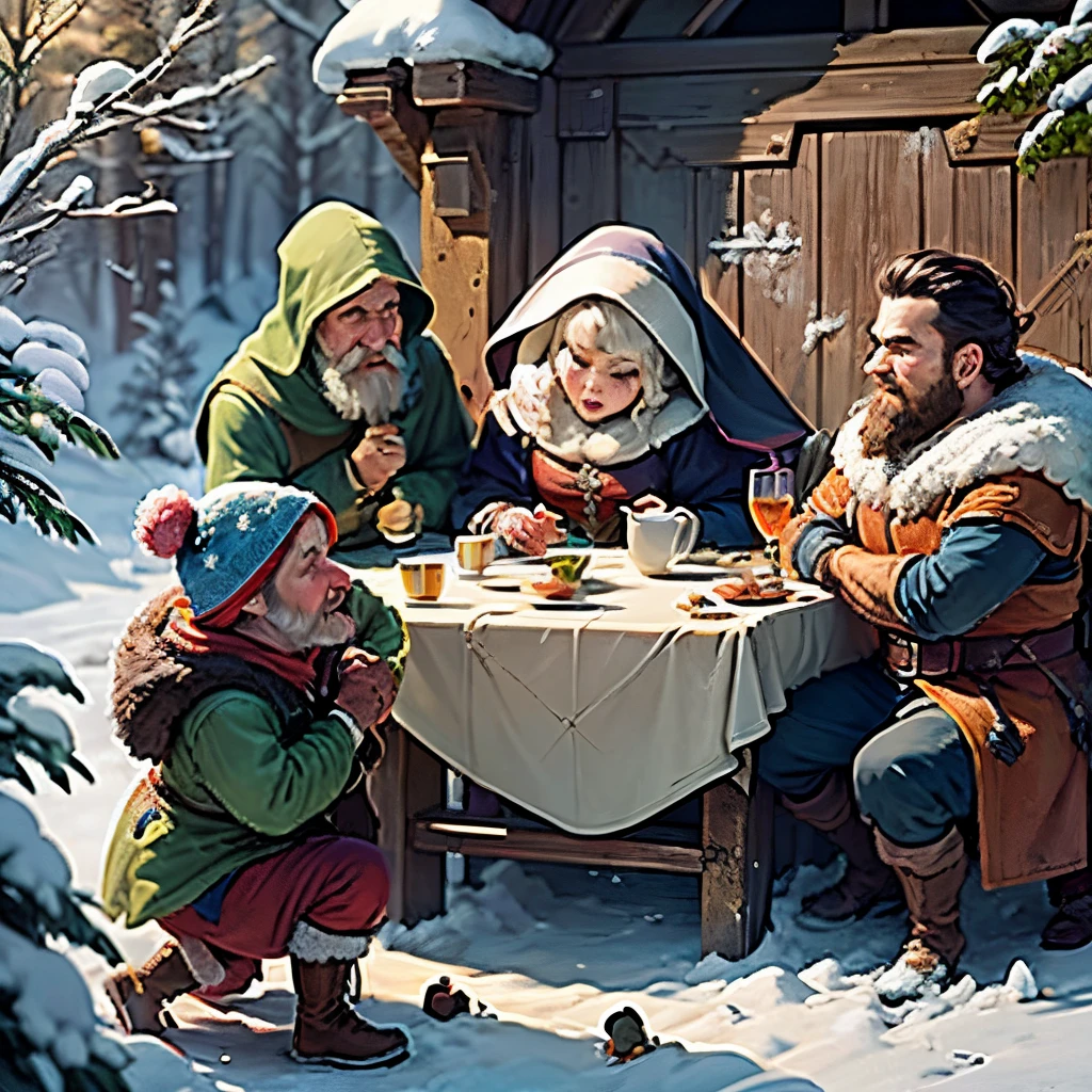 Once upon a time, there were six dwarves who lived in a cottage in the forest. Their names were Doc, Grumpy, Happy, Sleepy, Bashful, and Sneezy. They were all very different, but they were all good friends. One day, the dwarves were working in the mine when they heard a noise. They followed the noise to a cave, and inside the cave they found a beautiful princess. She was lying on the ground, unconscious. The dwarves carried the princess back to their cottage and took care of her. When she woke up, the princess told the dwarves that her name was Snow White and that she was running away from her evil stepmother. The evil stepmother wanted to be the most beautiful woman in the world, and she was jealous of Snow White's beauty. The dwarves agreed to let Snow White stay with them in their cottage. They wanted to protect her from her evil stepmother. The evil stepmother soon found out where Snow White was hiding. She disguised herself as an old woman and went to the cottage. She gave Snow White a poisoned apple, and Snow White took a bite of the apple and fell into a deep sleep. The dwarves thought Snow White was dead, so they put her in a glass coffin. The stepmother then cast a spell on the kingdom, making everyone in the kingdom fall asleep. But one day, a prince came to the kingdom and kissed Snow White. The spell was broken, and everyone woke up! Snow White and the prince got married and lived happily ever after. The six dwarves were very happy for Snow White and the prince. They continued to live in their cottage in the forest, and they always looked out for each other. They were a true family. --auto --s2