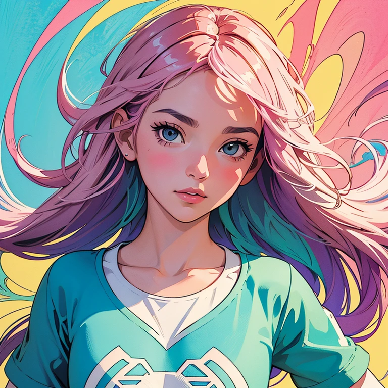 spider-gwen, clean line art, background, free line, on paper, a mix of comic book art and line art full of natural colors, masterpiece, red color, high resolution, acrylic painting, trending on Pixiv, palette knife and brush strokes, colors, 2d, flat vector, t-shirt design, stickers, color splash and t-shirt design, studio ghibli style, pastel quarters, vector art, Fantasy Art, Watercolor Effects, Alphonse Mucha, Adobe Illustrator, Hand Drawn, Digital Painting, Low Polygon, Soft Light, Aerial View, Isometric Style, Retro Aesthetics, Human Focus, 8K Resolution