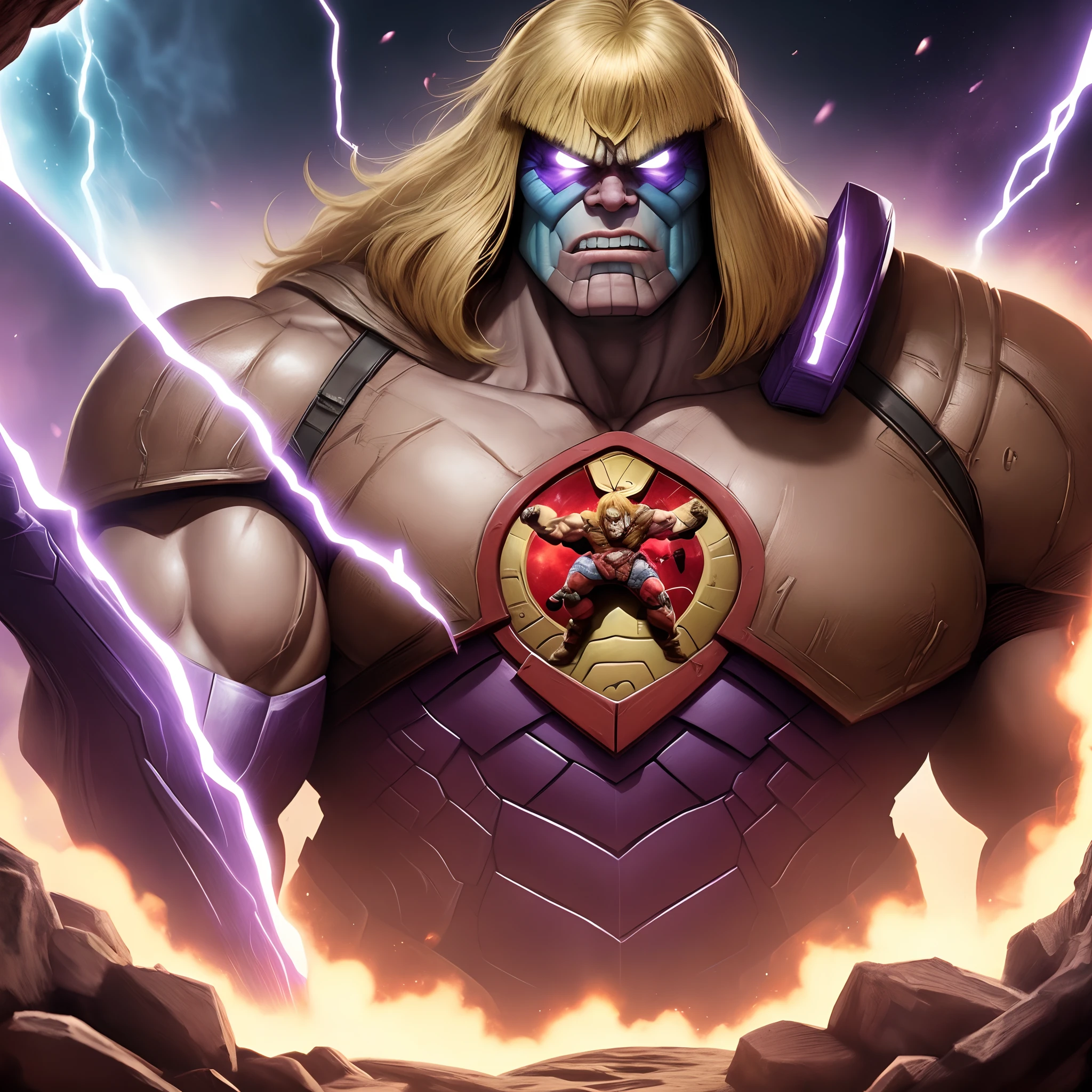 He man lutando contra thanos