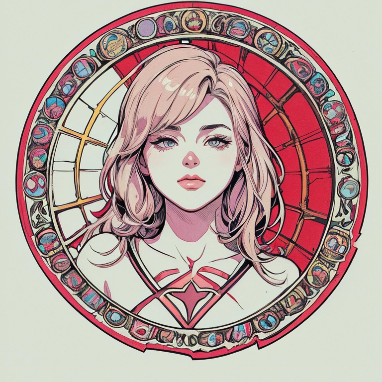 spider-gwen, clean line art, background, free line, on paper, a mix of comic book art and line art full of natural colors, masterpiece, red color, high resolution, acrylic painting, trending on Pixiv, palette knife and brush strokes, colors, 2d, flat vector, t-shirt design, stickers, color splash and t-shirt design, studio ghibli style, pastel quarters, vector art, Fantasy Art, Watercolor Effects, Alphonse Mucha, Adobe Illustrator, Hand Drawn, Digital Painting, Low Polygon, Soft Light, Aerial View, Isometric Style, Retro Aesthetics, Human Focus, 8K Resolution