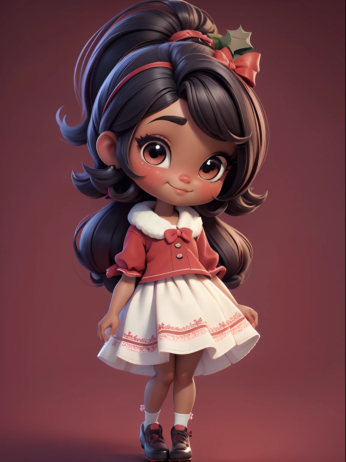 Loli menina negra, roupa colorida, menina meiga, olhos delicados, cabelo e roupa multicolorido, sorriso delicado, fundo simples e branco