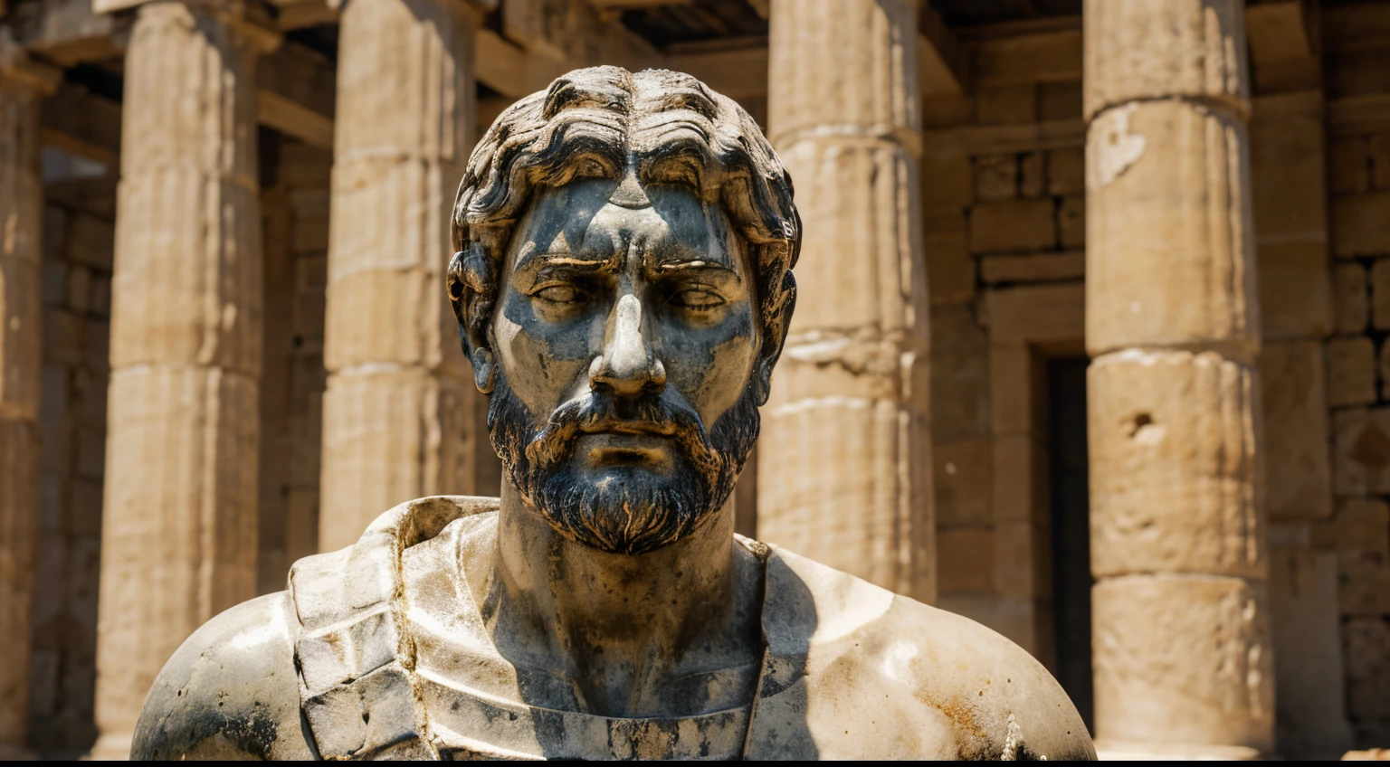stoic cenimatic ancient greek man black and white