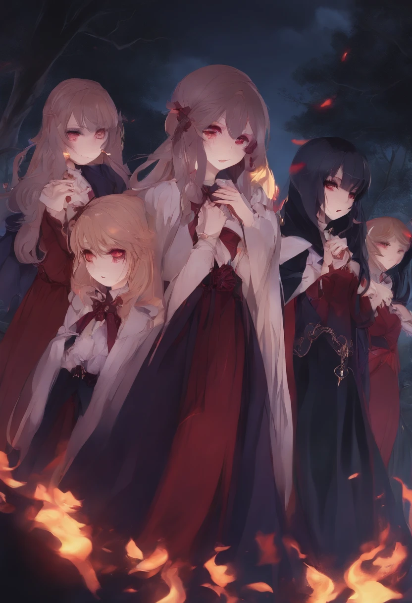 group of anime girl vampires