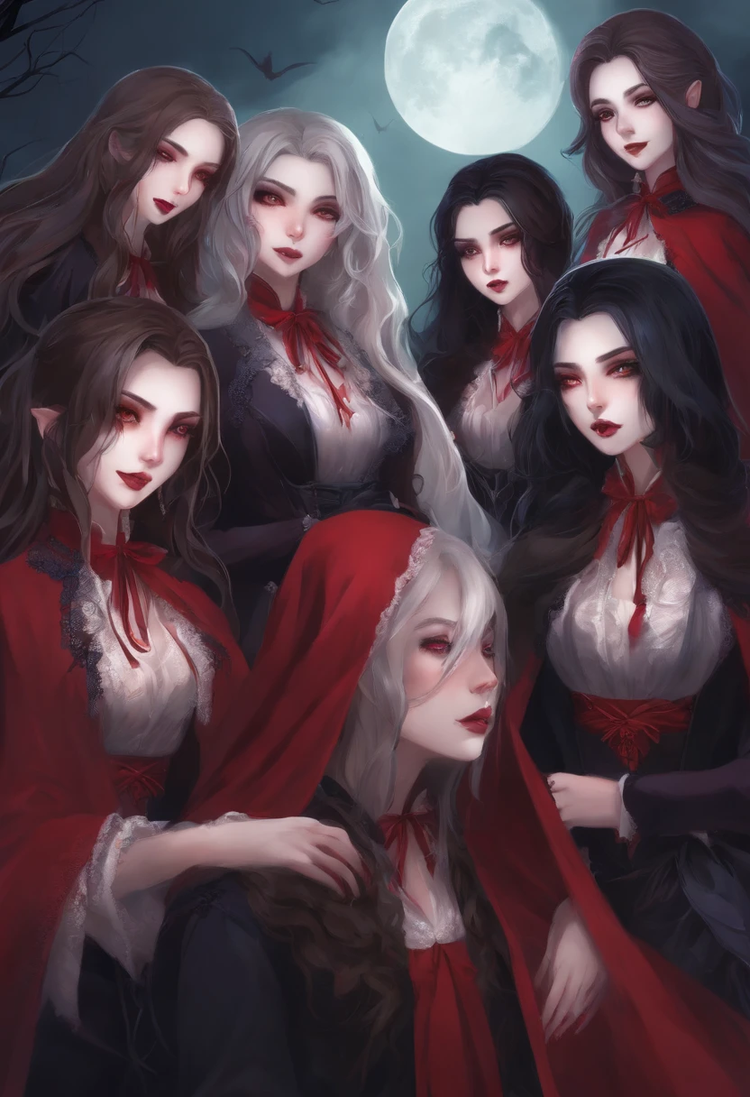 group of anime girl vampires