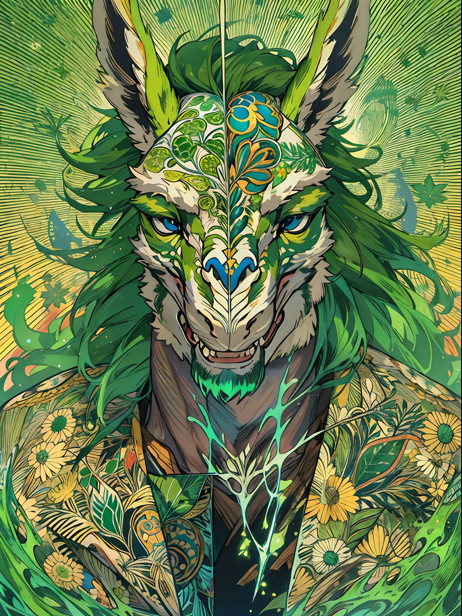 un primer plano de un hombre con una llama verde en la cabeza y torso, humano resplandeciente, Como se ilustra en Top Cow Comics, Brillando en poder, Sosteniendo fuego verde, Hoja de alma verde brillante,esqueleto,esqueleto humano,huesesos,deretirse,nuclear,(1hombre)