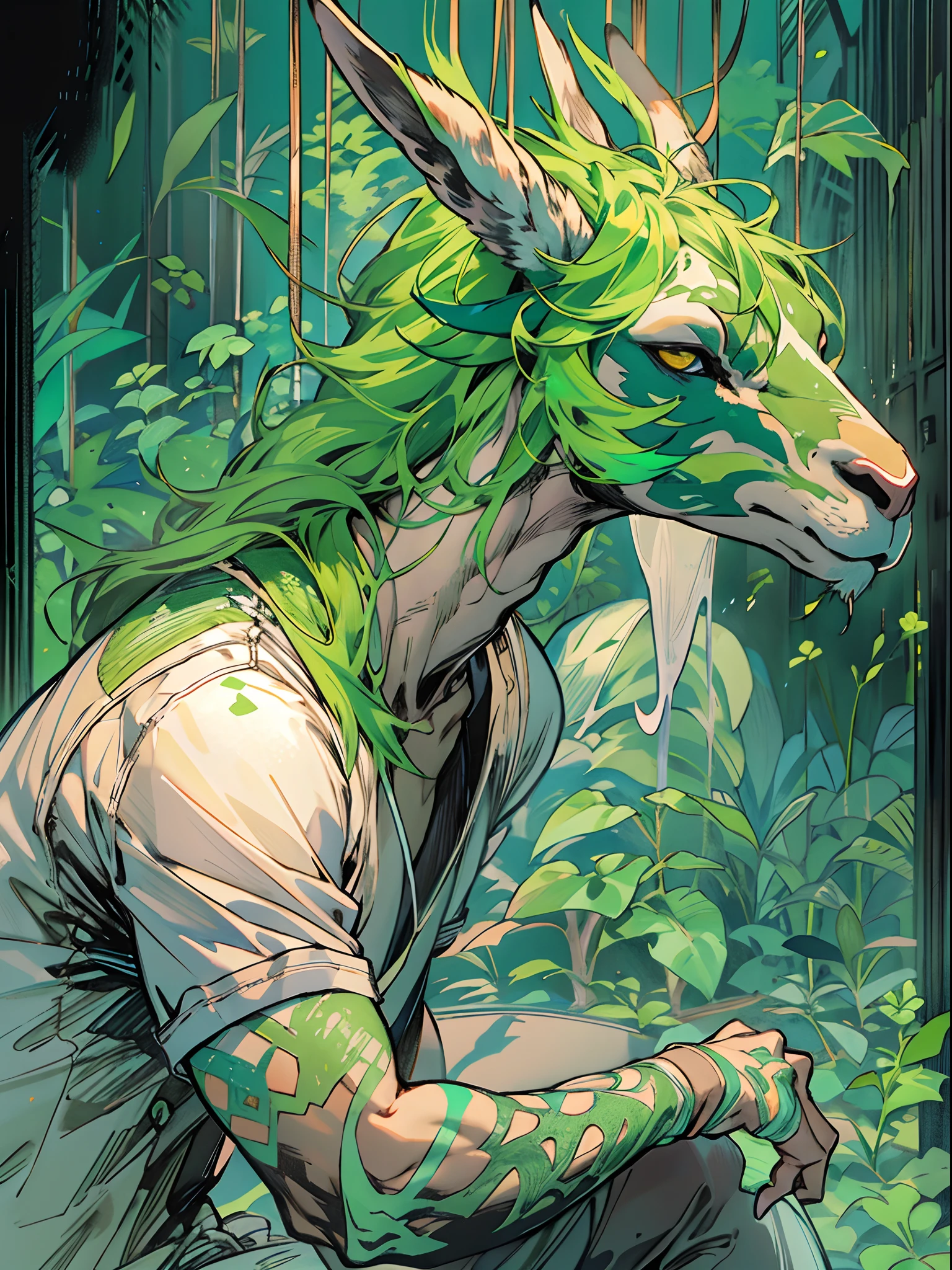 un primer plano de un hombre con una llama verde en la cabeza y torso, humano resplandeciente, Como se ilustra en Top Cow Comics, Brillando en poder, Sosteniendo fuego verde, Hoja de alma verde brillante,esqueleto,esqueleto humano,huesesos,deretirse,nuclear,(1hombre)