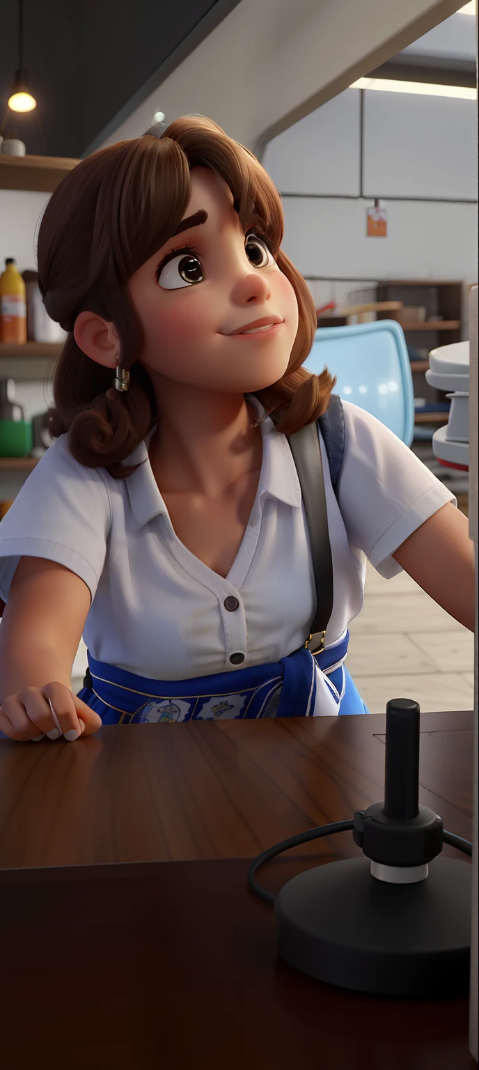 A menina cabelo castanho claro apaixonada