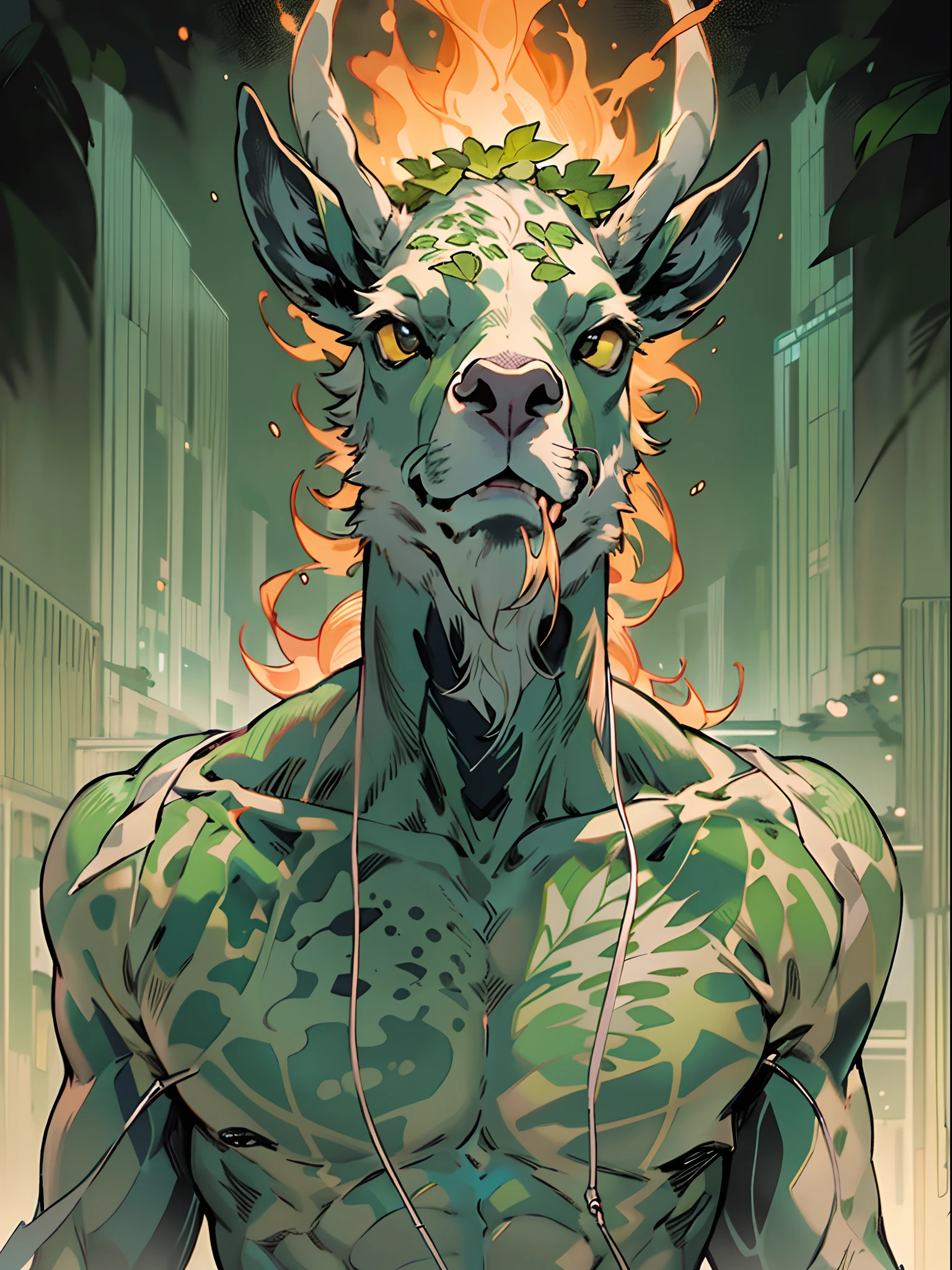 un primer plano de un hombre con una llama verde en la cabeza y torso, humano resplandeciente, Como se ilustra en Top Cow Comics, Brillando en poder, Sosteniendo fuego verde, Hoja de alma verde brillante,esqueleto,esqueleto humano,huesesos,deretirse,nuclear,(1hombre)