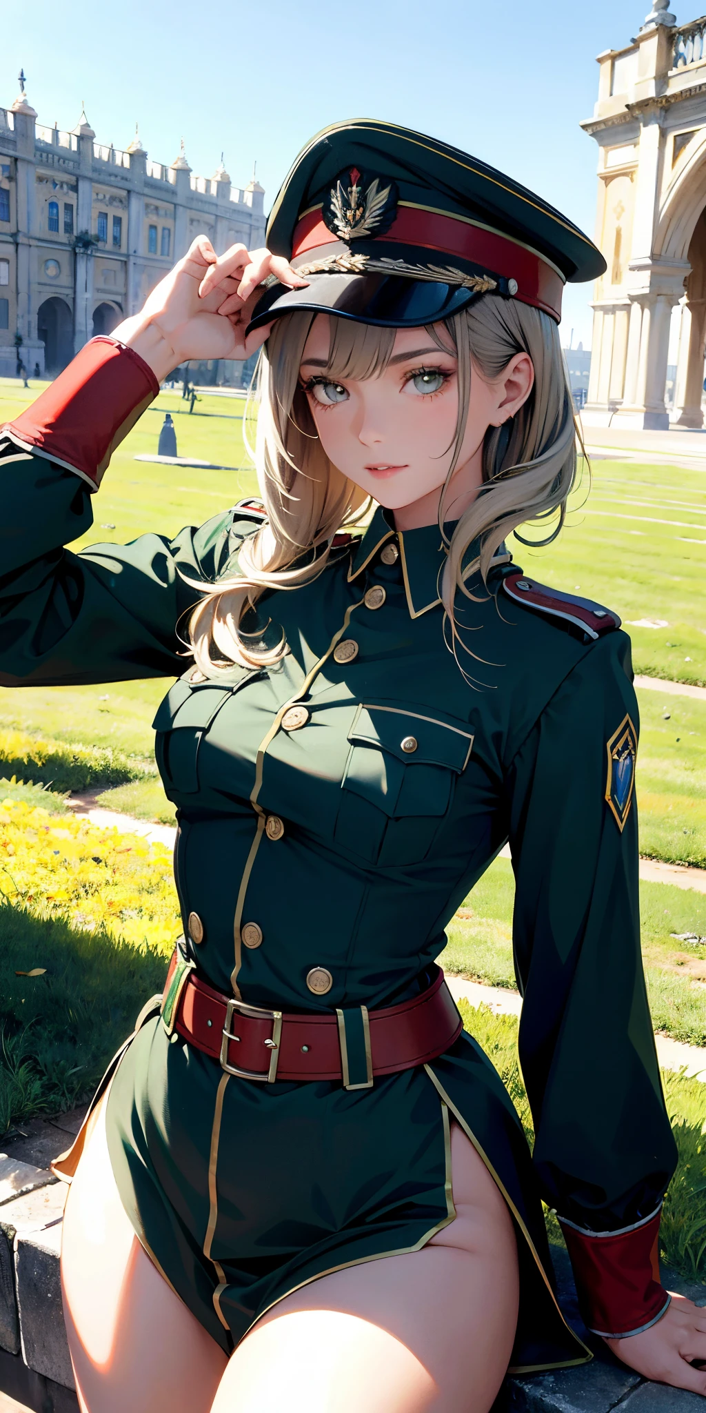 a very sexy girl Russian soldier,  <lora:soldart:0.7><lora:Tanya Degurechaff:0.7>