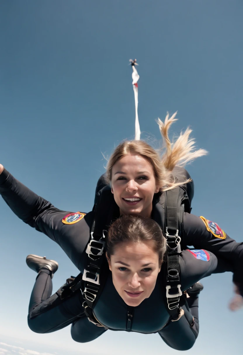 A photo of a woman skydiving from a plane,original,Reply Guy is your typical homebody, unpopular with women, often wears hoodies, doesn't shower frequently, etc.