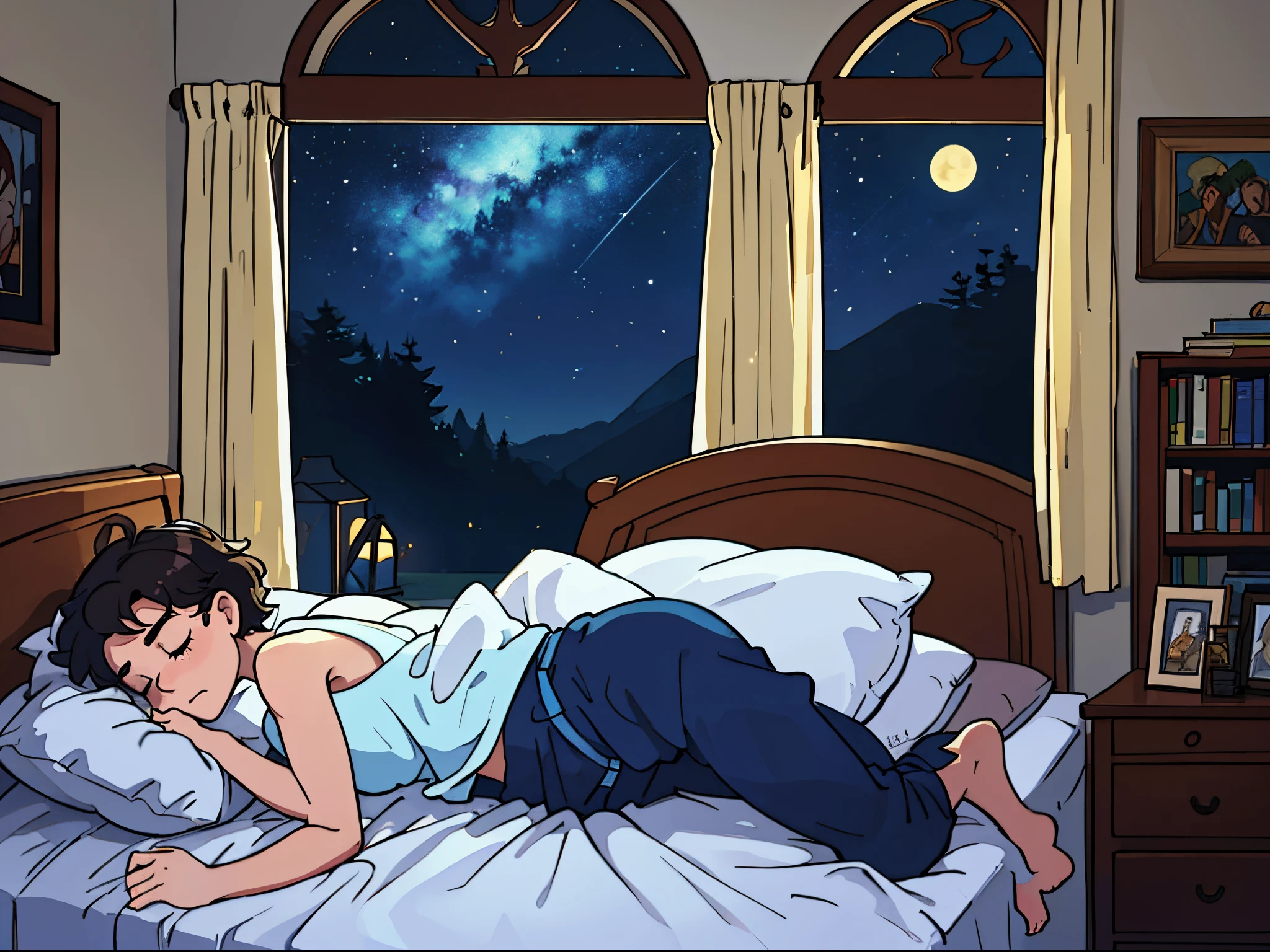 melhor qualidade, master part:1.3), 1 masculino, Man, macho, adulto, soio, timothée chalamet, Noite, quarto, Acordar de um pesadelo, pesadelo, sentado na cama, enrolado na cama, choro, corpo inteiro, assustado, amedrontado, Teary, medo, medo, medo, terror, assustado, assustado, Dormir, Noite, tarde, The Dark Lighting, cama, sem luz, Man, menino, Noite, without illumination, Escuro, Escuro, quarto, corpo inteiro, tiro completo, tiro de longe, cena completa, medieval, paredes vazias, Quarto pequeno, few furniture, Cama de madeira, Quarto medieval, sem luz, corpo inteiro, Fundo desfocado, Luz azul escura, azul escuro, Luz azul escura, Escuro , noite escura, Ambiente noturno, tiro completo, distant view, Quarto Completo, medieval, only one, full view