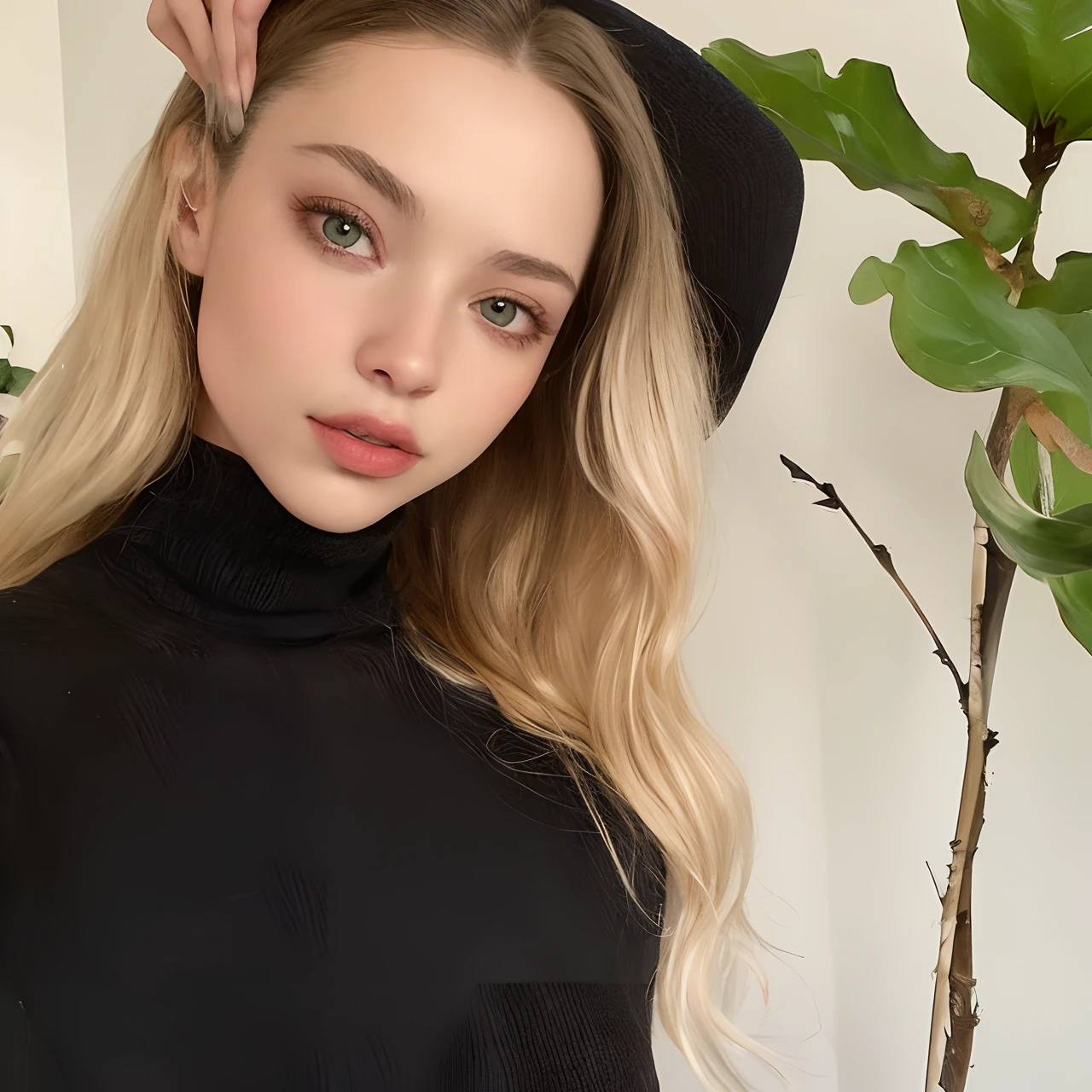 Arafed woman wearing a black turtleneck sweater and a hat., Dasha Taran, Anna Nikolanova aka Newmilky, sydney sweeney, Cara como Ester Exposito, Retrato Sophie Mudd, 2 4 year old female model, Modelo de Instagram, Modelo muy bonita, Estilo de Julia Razumova, angelina stroganova, Paloma Cameron con una armadura de caballero