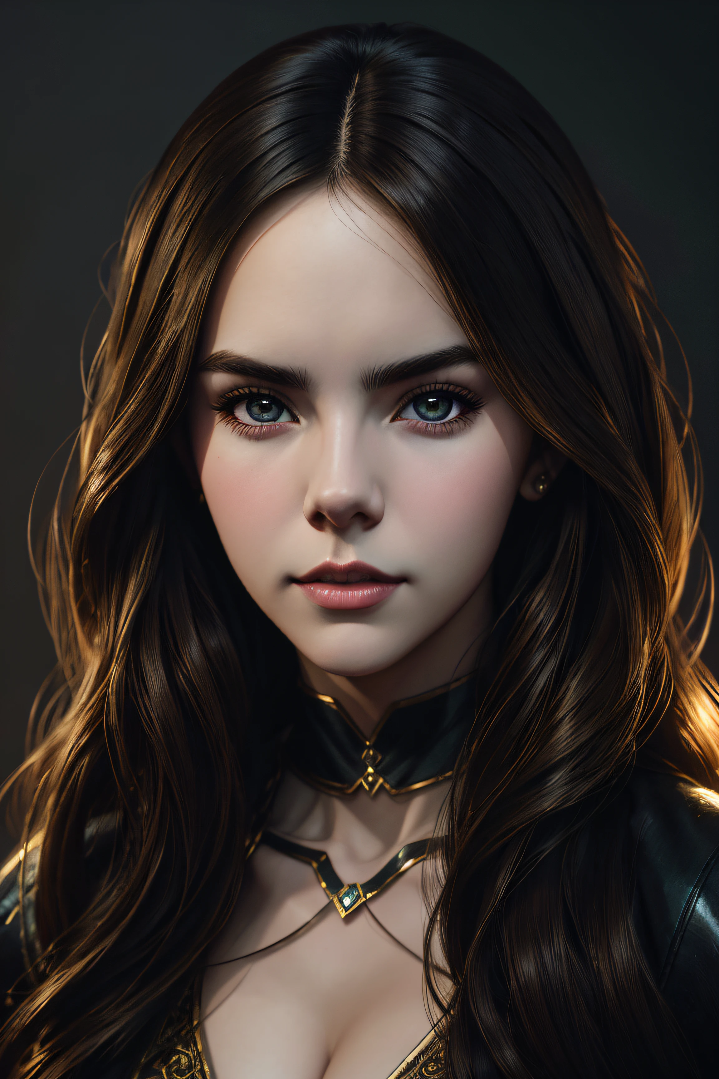 Bailee Madison, slave, character portrait, 4 9 9 0 s, long hair, intricate, elegant, highly detailed, digital painting, artstation, concept art, smooth, sharp focus, illustration, art by wlop, charlie bowater and alexandra fomina