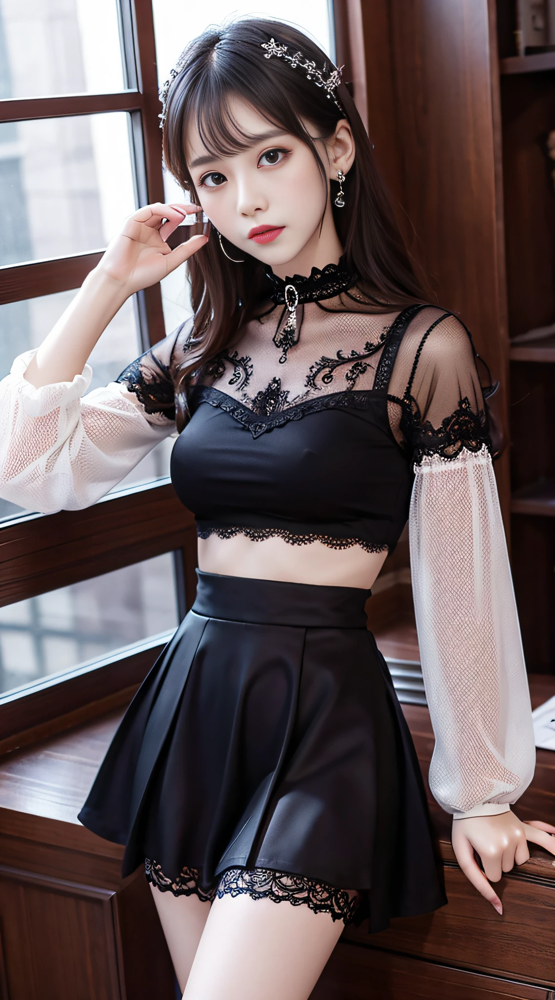 Charming beauties、Evil Fall、dark、brainwash、Brainwashing device、panthyhose、lacy fabric、Glossy legs、pleatedskirt、a choker