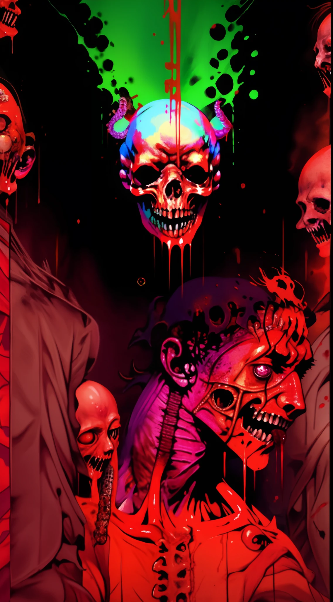 Debian art tendence, Digital illustration, Epic Realistic, detailed))UHD, HDR,higheres, best quality, 4k, manga-goru, putrefact, body horror, insain detailed, hyper intrincate details, body terror,.terror body, horror body, , gore, (monster gore), solo, demon goru, satanismo, cannibalism,(1gore-horrorbody_demon), , Horror body, terror body, terror, horror, injury, blood, organs exposure, brain exposure, intestines exposure, demon monster, terrorific, multiples eyes, scarred, bloodying cutes, ((necrotic)), (( human sacrifice, animal sacrifice, , qliphotic, spectral aura, qliphotic demon, ((necrotic body)), necrotic look, chromatic, malevolent, creapy, blood bloodying