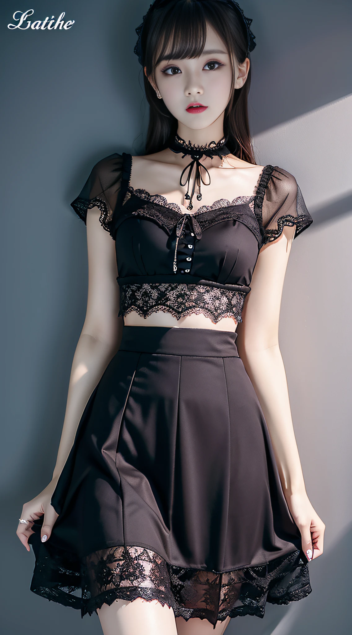 Charming beauties、Evil Fall、dark、brainwash、Brainwashing device、panthyhose、lacy fabric、Glossy legs、pleatedskirt、a choker