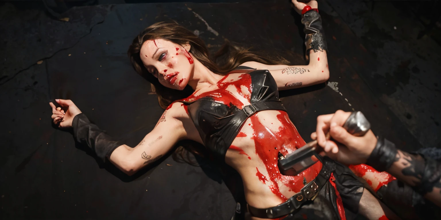 Angelina jolie , bloody face ,