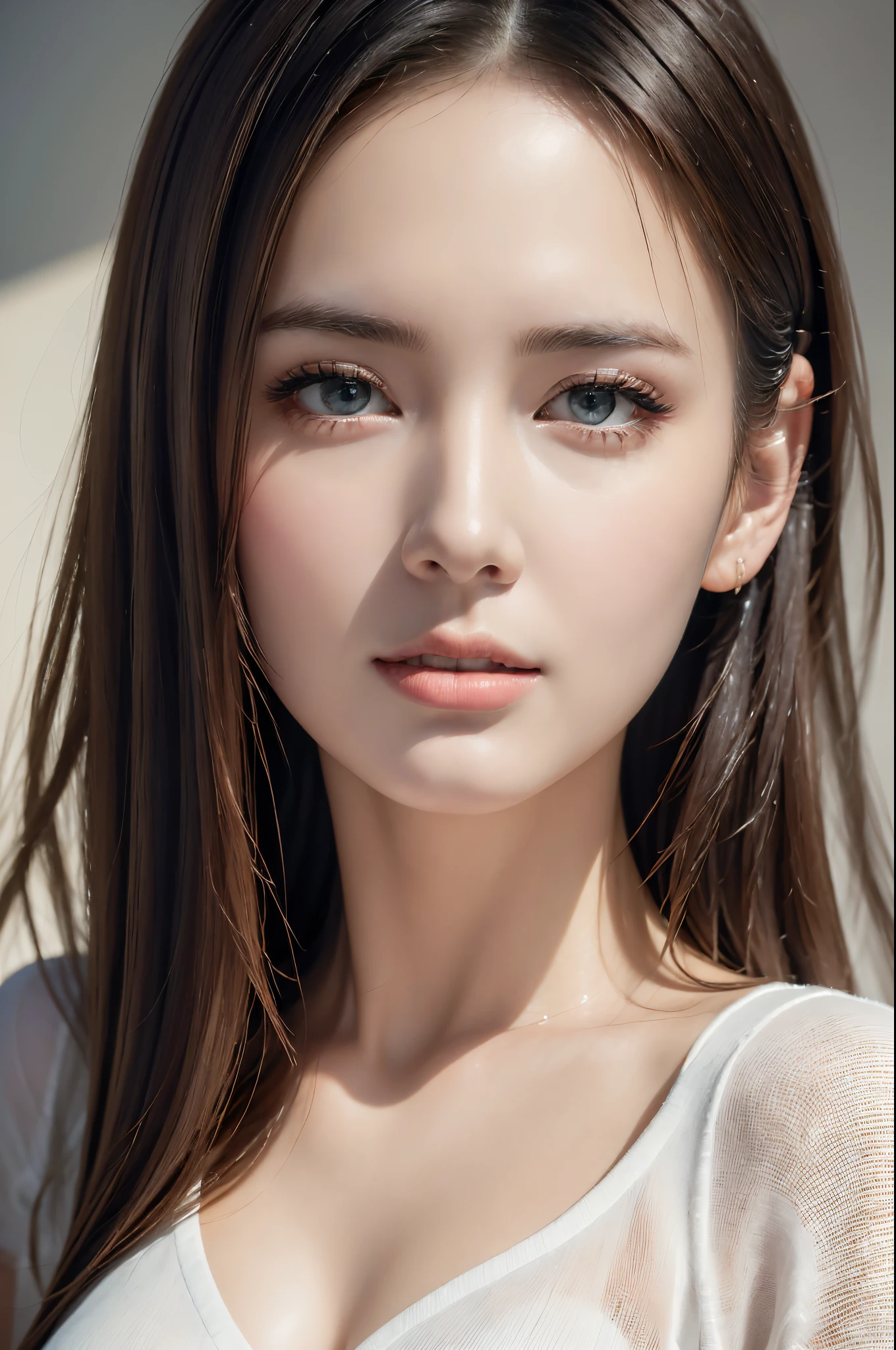 (realistic, high-quality, beautiful detailed face and eyes:1.3), OL, business suit, half body shot, (best quality, 8K, masterpiece:1.3), professional lighting, vibrant colors, elegant posture, confident expression, modern office setting, (subtle, natural, warm color tones), sharp details, glossy finish