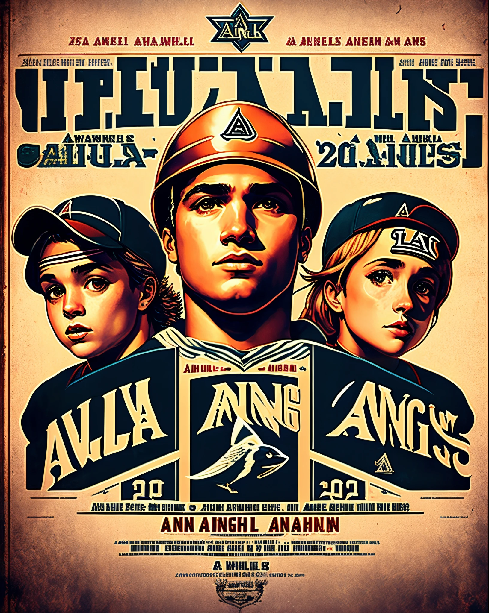 Sports poster with the 2002 anaheim angels and 2003 mighty ducks of anaheim