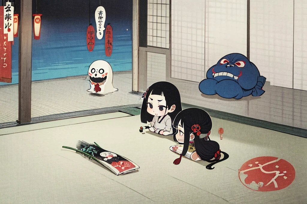 best quality, Estilo de Hokusai, ukiyo-e, Hyakki Yagyō, Japanese Old Monster Parade,
Chōchin-oiwa, Kidōmaru, Nekomata, Tsuchigumo, akaname, Chōchinobake, Daidarabotchi, Futakuchi-onna, Gaki, Gashadokuro, Gyūki, Hitodama, Hitotsume-kozō, Hitotsume-nyūdō, Hone-onna, Momentos Kappa, Kasa-obake, Kasha, Mokumokuren, Nurikabe, Oboroguruma, OIWA, eles, Rokurokubi, Kamaitachi, Taka-onna, Sunakake-baba, Umibōzu, Umi-nyōbō, Wanyūdō, Yamajijii, Yama-uba, Yuki-Onna, Zashiki-warashi, noppera-bō