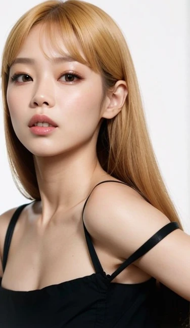 uma mulher com longos cabelos ruivos e um top preto posando para uma foto, Lalisa Manobal, Dom Yunjoo, Parque Roseanne do Blackpink, Heonhwa Choe, maquiagem coreana popular, TaeJune Kim, maquiagem sul-coreana popular, linda mulher coreana jovem, Gongbi, Lalisa Manoban do Blackpink, Bae Suzy, Mulher sul-coreana bonita