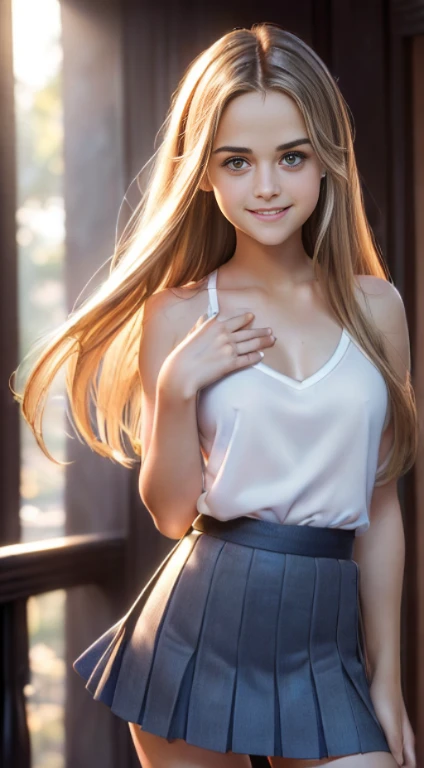 ((front view)), ((ultra high definition)), ((ultra high resolution)), ((full sharpness)), ((maximum quality)), ((Cinematic)), ((8k)), ((Alicia Silverstone)), ((totally identical)), (()), ((extremely beautiful)), ((alone)), ((full body)), ((ultra detailed face)), ((ultra detailed eyes)), ((ultra realist eyes)), ((ultra detailed irises)), ((same irises)), ((perfect irises)), ((perfect body)), ((ultra delicate hands)), ((ultra detailed hands)), ((small hands)), ((ultra detailed fingers)), ((natural lighting)), ((malicious smile)), ((smooth skin)), ((totally ultra realistic)), ((repeat the same face)), ((always the same face)), ((repeat always the same face)), ((always the same body)), ((always the same proportions)), ((flat belly)), ((looking at the camera)), ((wearing a tiny skirt)), ((nice body))