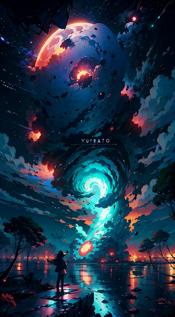 Anime girl standing on a rock looking at a sky full of stars, Makoto Shinkai Cirilo Rolando, Anime Art Wallpaper 4K, Anime Art Wallpaper 4K, Anime Art Wallpaper 8K, cosmic skies. por makoto shinkai, inspirado em Cyril Rolando, No estilo Dan Mumford obra de arte, paper awesome wallpaper, por Yuumei