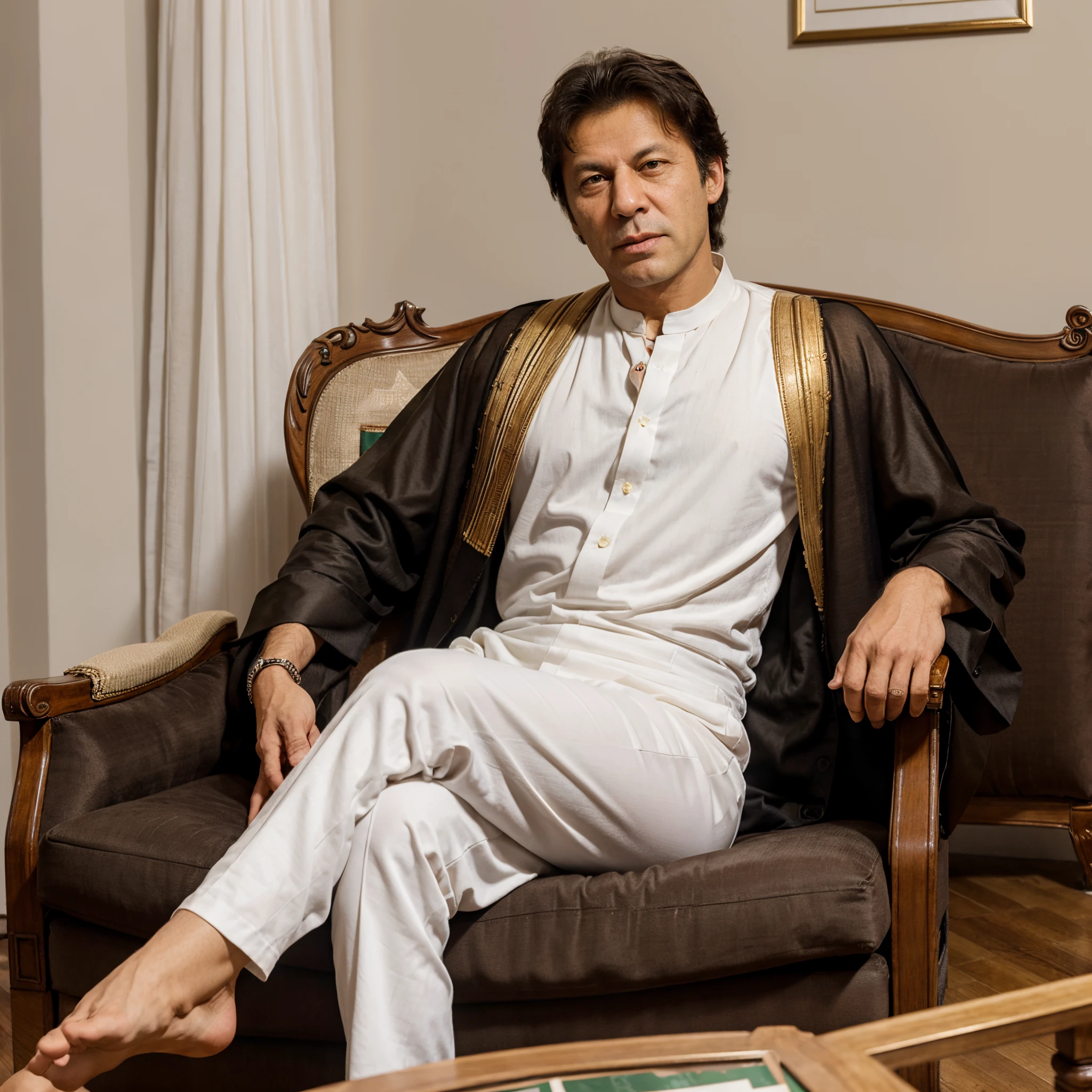 Imran Khan Niazi Sitting on chair as a Prince of of Saudi Arabia