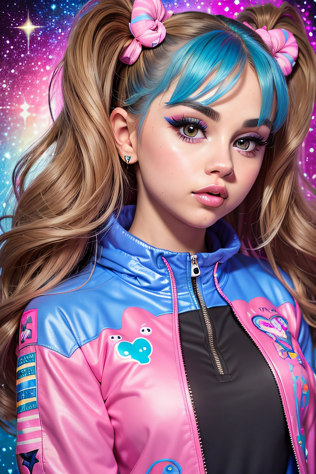 girl CHILD 10 years old, Russian blonde in braids, ROUPA DE DISCO, BOLA DE DISCOTHEQUE, LUZES DE DISCOTECA. BALL OF DISCO.