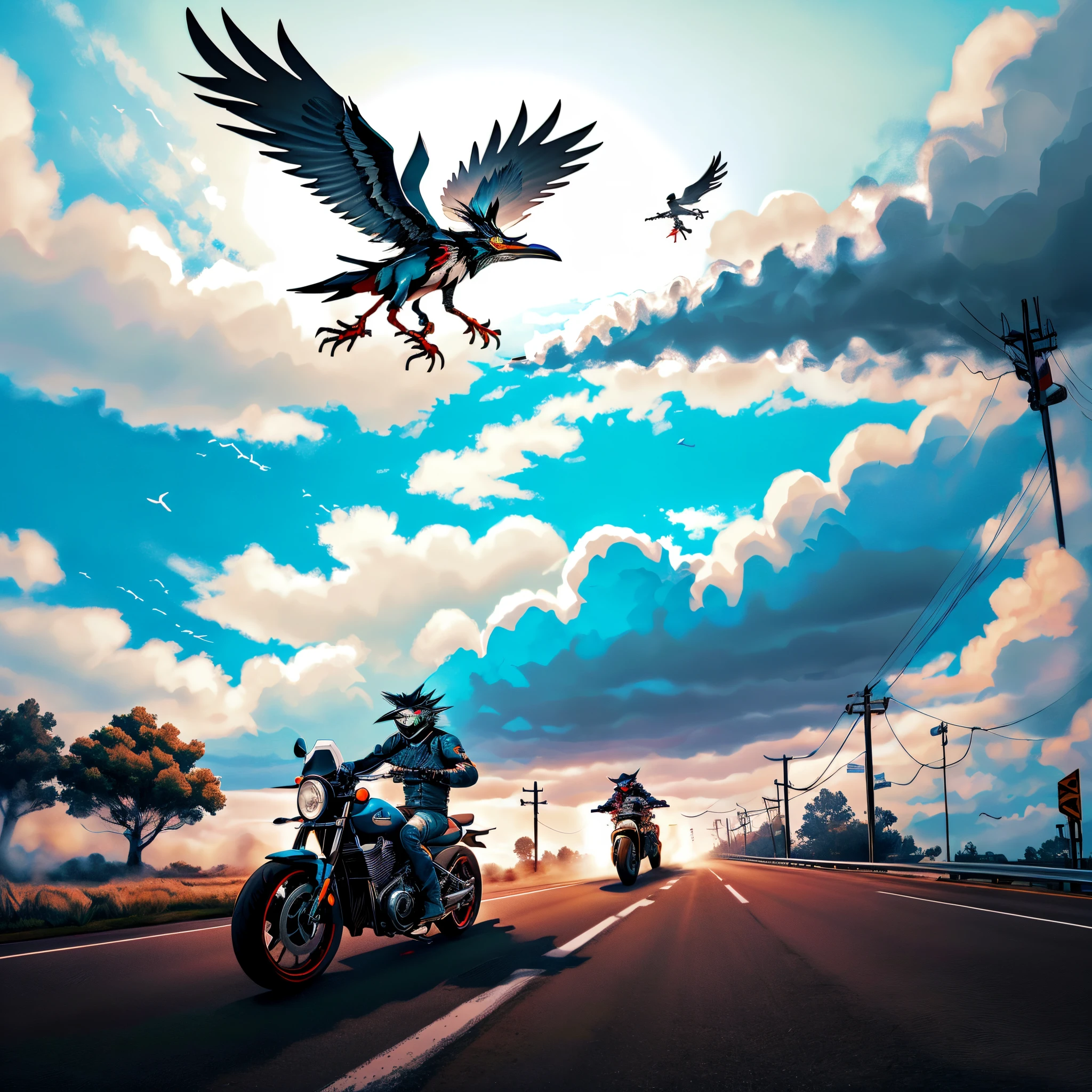 Create an image of a motorcyclist Roadrunner.