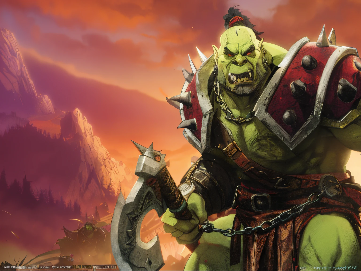 um close up de um homem com uma espada e um capacete, Orc Guerreiro, Orc, Um Orc, orc themed, Orcs, de World of Warcraft, menacing orc, arte de warcraft, um Ork, Warcraft 3, de warcraft, Ork, personagem warcraft, Female orc, Arte de Warcraft da Blizzard, arte do mundo de warcraft, menacing orcs, ogro