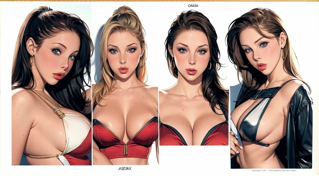 Gianna Michaels, Female original character reference sheet adoptable, blonde, blue eyes,