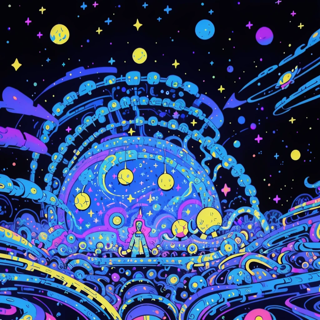 Detalhes do HD, close-up de um homem em um traje espacial, planetas em segundo plano, psychedelic cosmic horror, psychedelic illustrations, cosmic space, plantas crescendo, O mundo da psicose, Graphic art of background space, cosmic illustration, cosmic space, cosmic lsd poster art, dmt space behind, cena espacial, surreal space, cosmic style