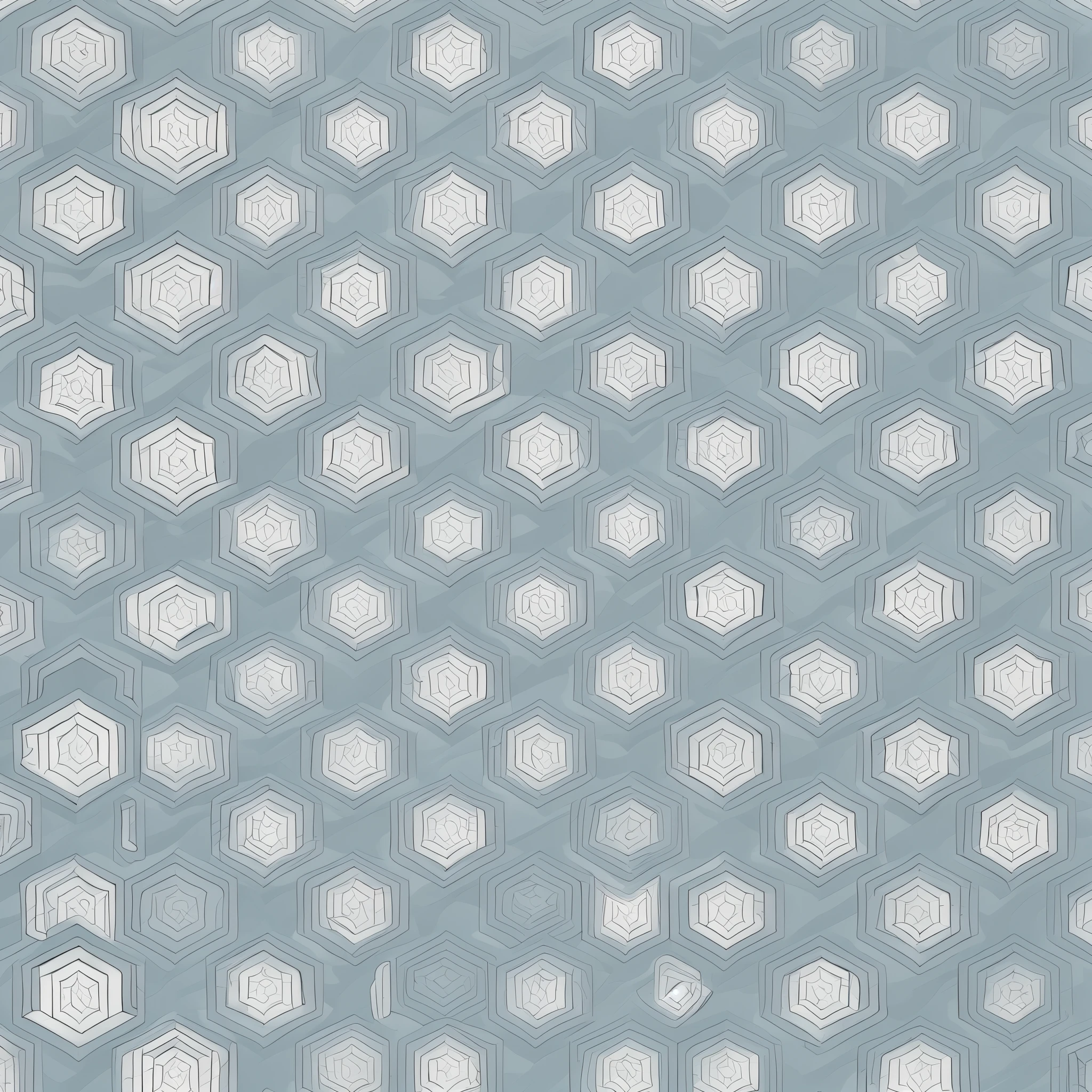 A composition using tessellation tiles and an isometric patter