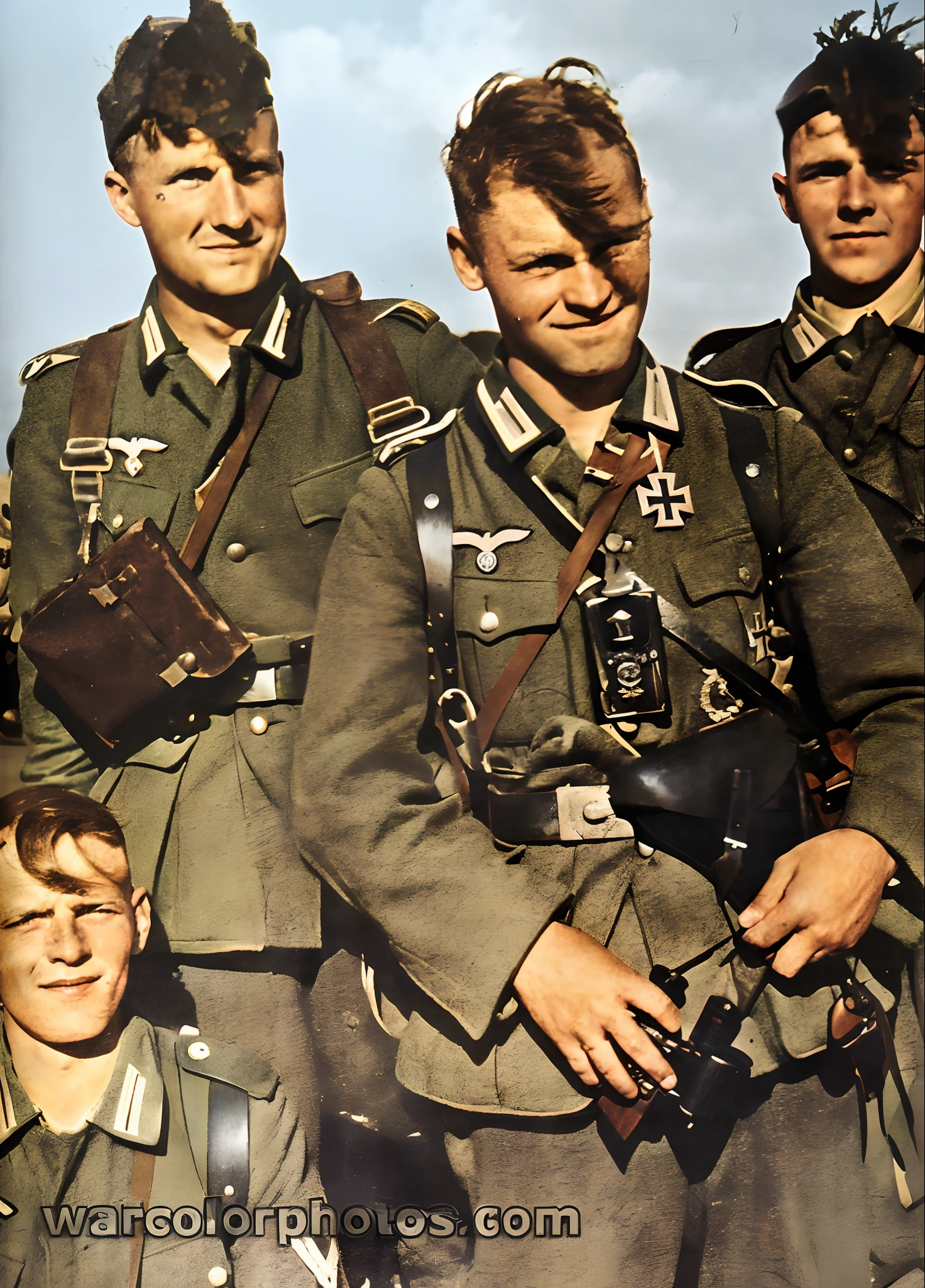 soldiers in uniforms posing for a photo with a camera, ww2 historical photography, ww 2 historical photography, ww2 photo, world war ii military style, german and soviet soldiers, ww2 historical photo, ww2 era photograph, by Kurt Seligmann, world war 2 portrait photo, several soldiers, ww2, by Hans Schwarz, ww 2, nazism