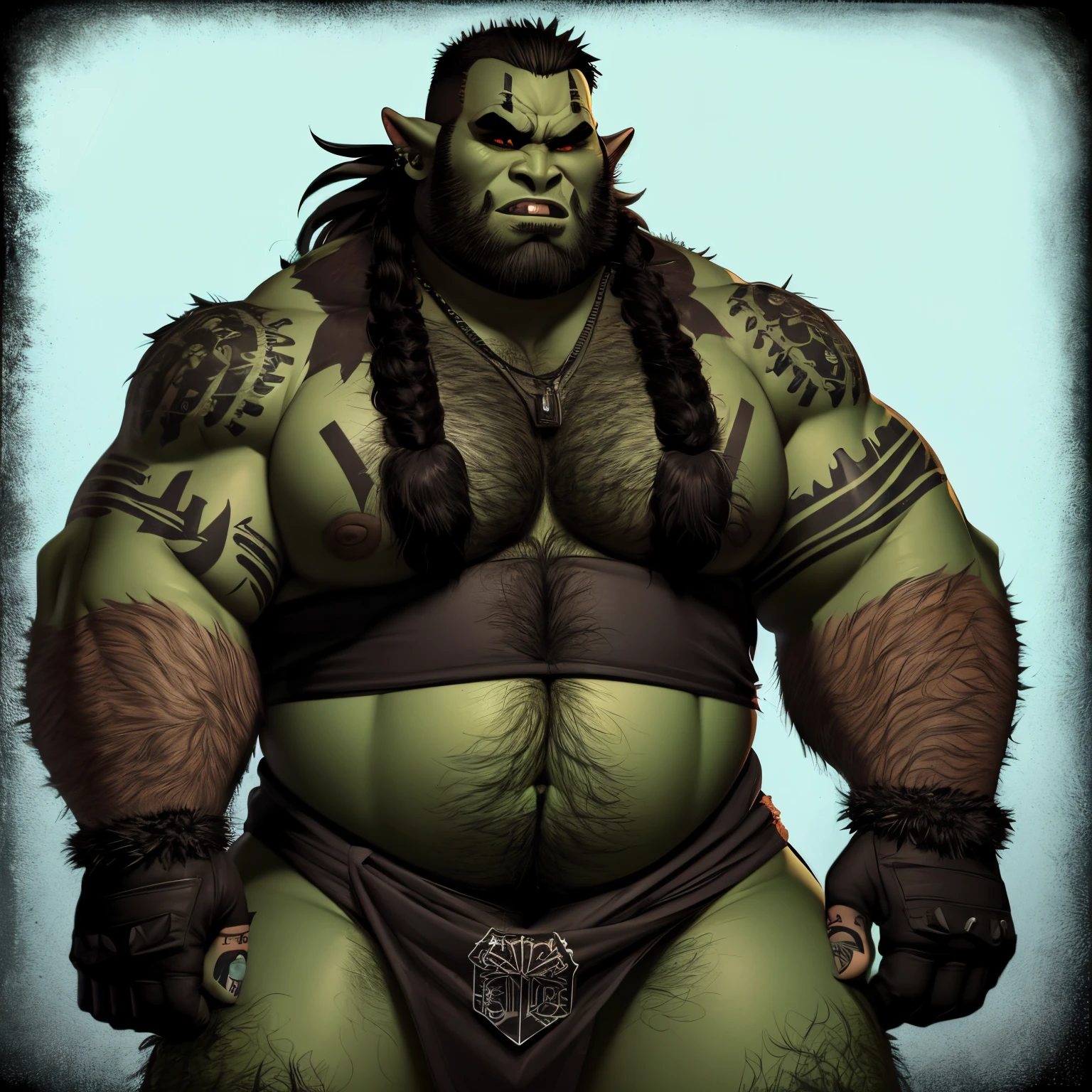 Fat ass hairy goth orc